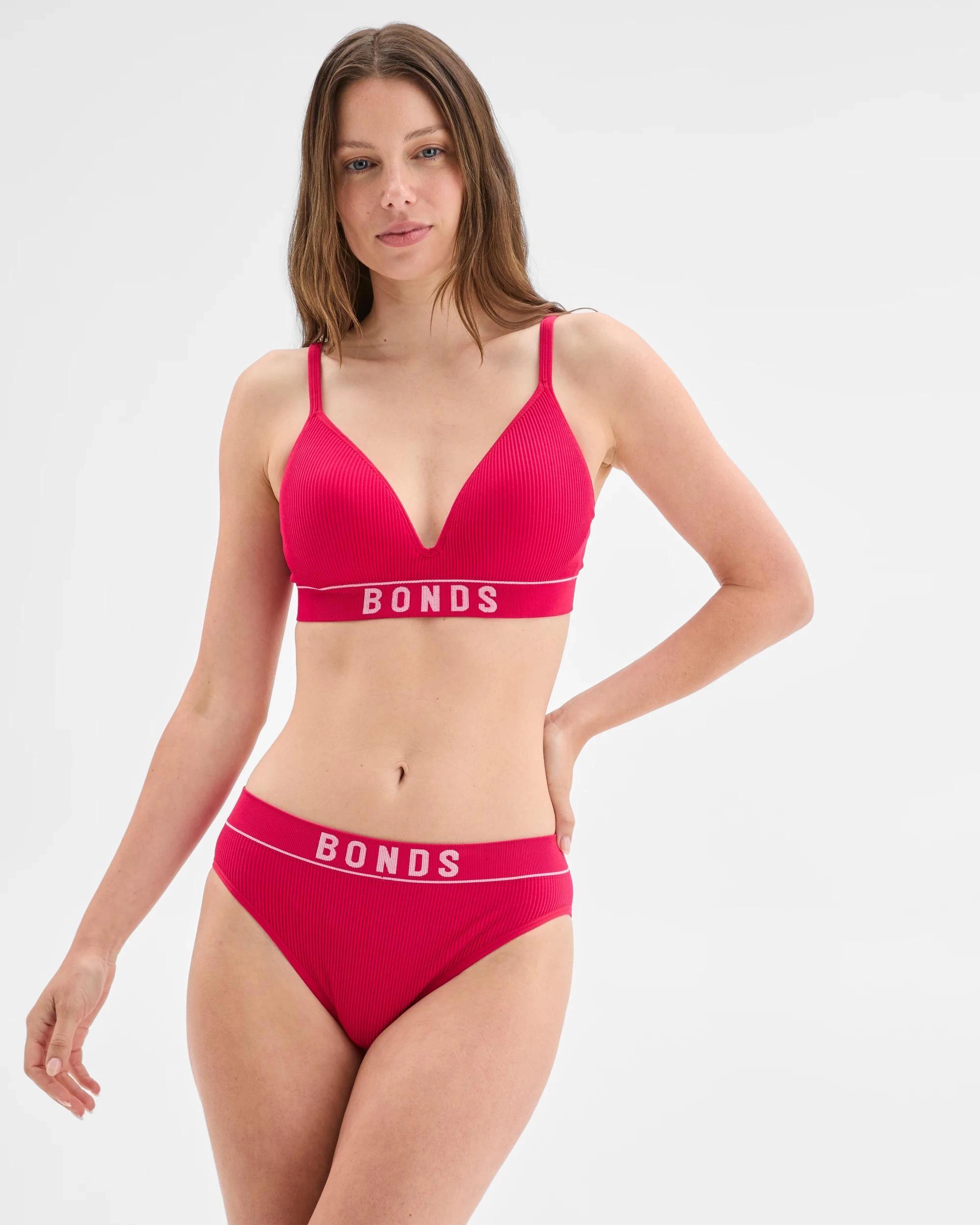 1 Womens Retro Hi Leg Bikini Briefs - Bonds RED GRANITA, 1 of 6