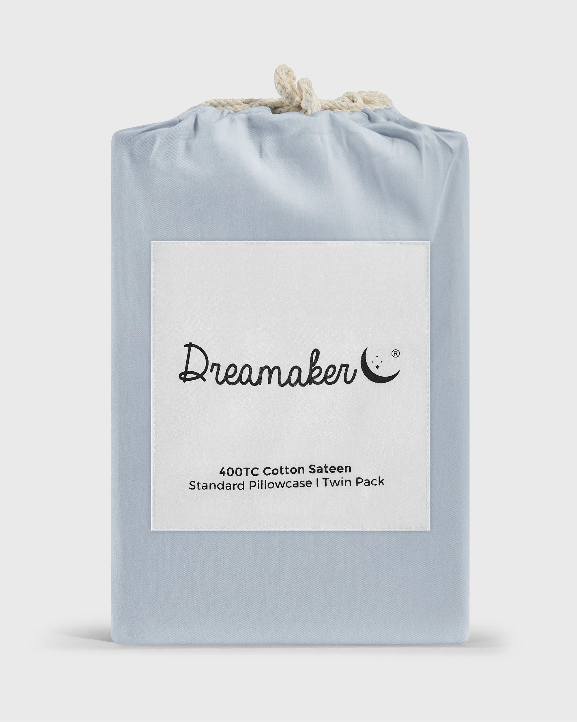 7 Dreamaker 400TC Premium Cotton Sateen Standard Pillowcase Twin Pack - Sky, 7 of 7