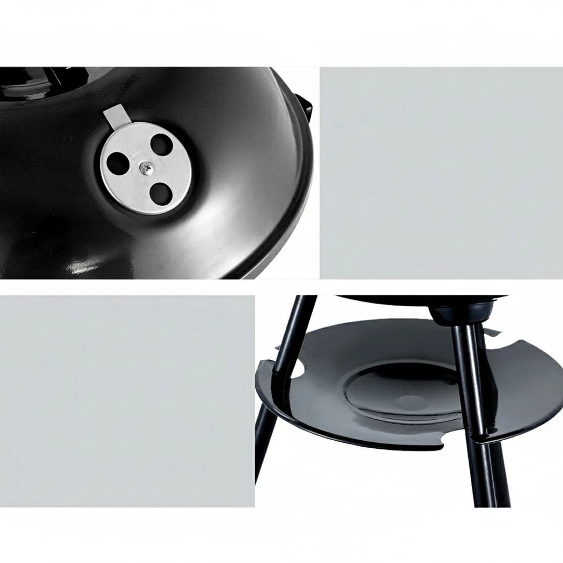 6 Grillz BBQ Grill Smoker - Black, 6 of 7