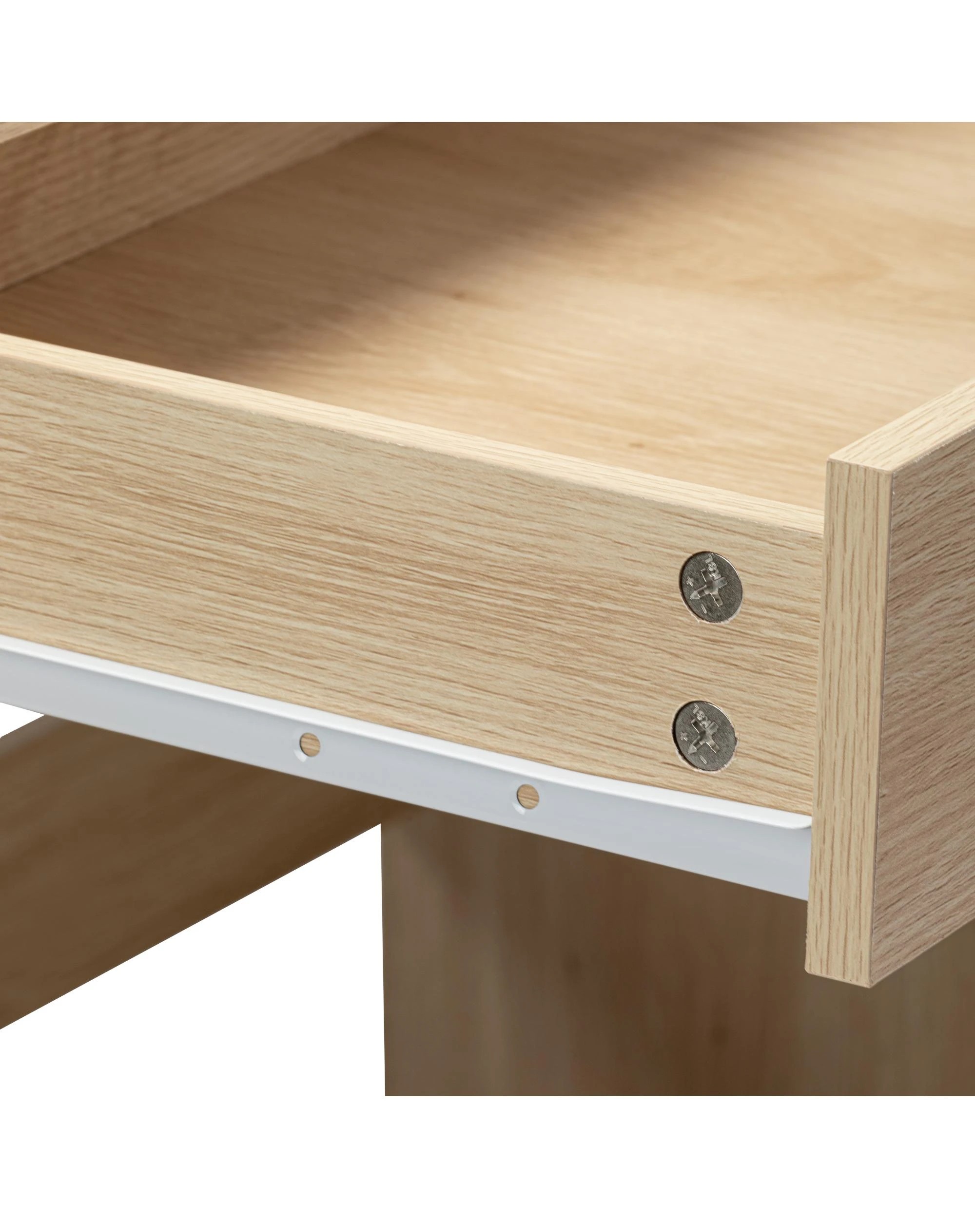 6 Kodu Belle Computer Desk Student Study Office Desk with Drawer - Natural, 6 of 8