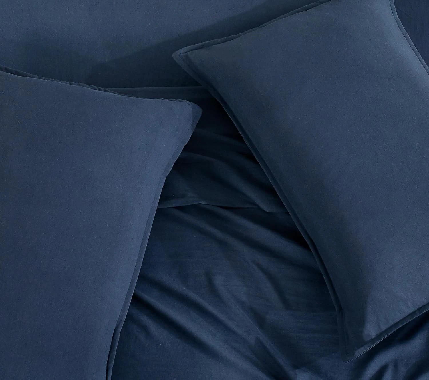 7 CleverPolly 100% Vintage Washed Microfibre Quilt Cover Set - Navy Blue - Super King Bed, 7 of 7