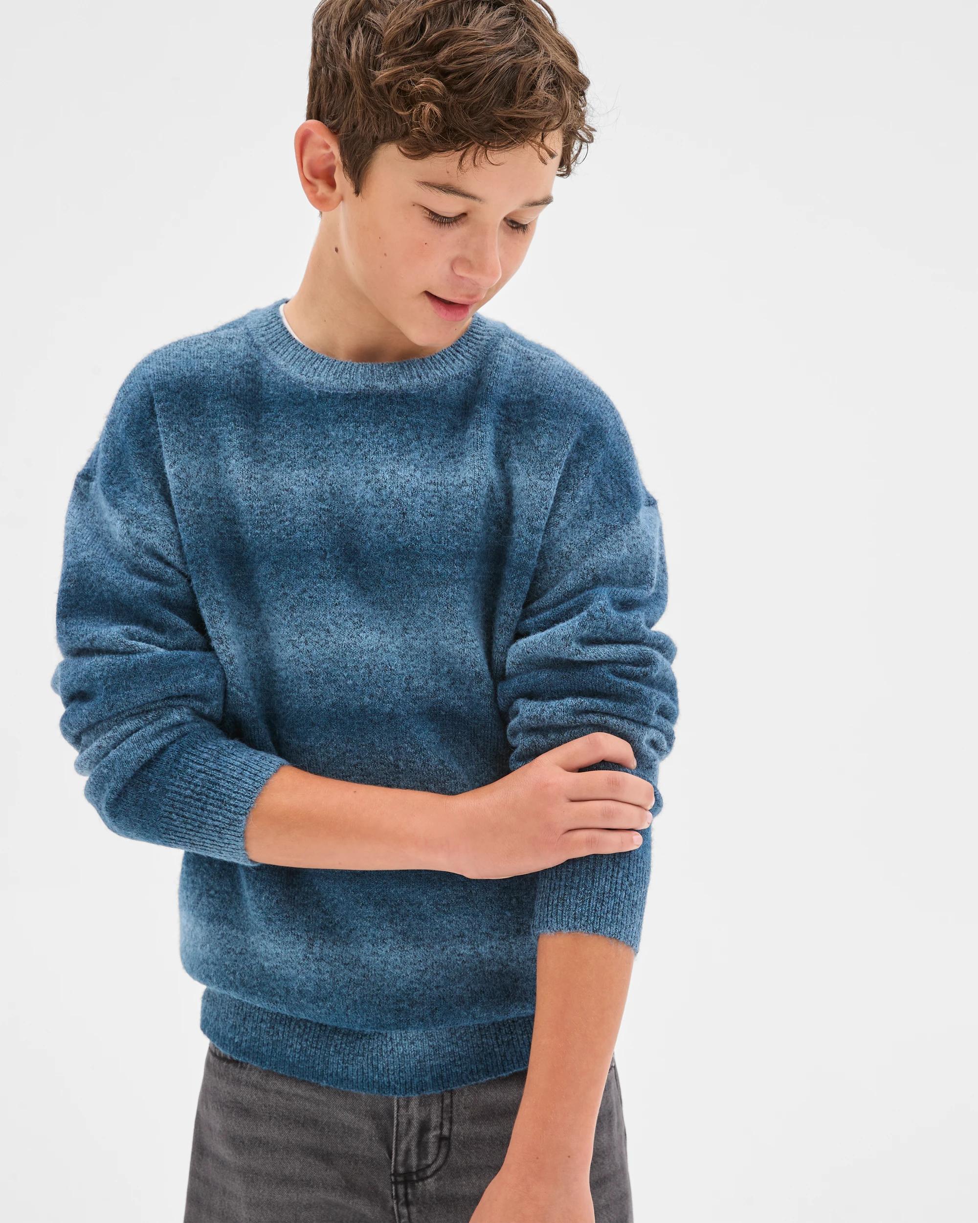 4 Target Kids Crew Neck Knit Jumper BLUE OMBRE, 4 of 6