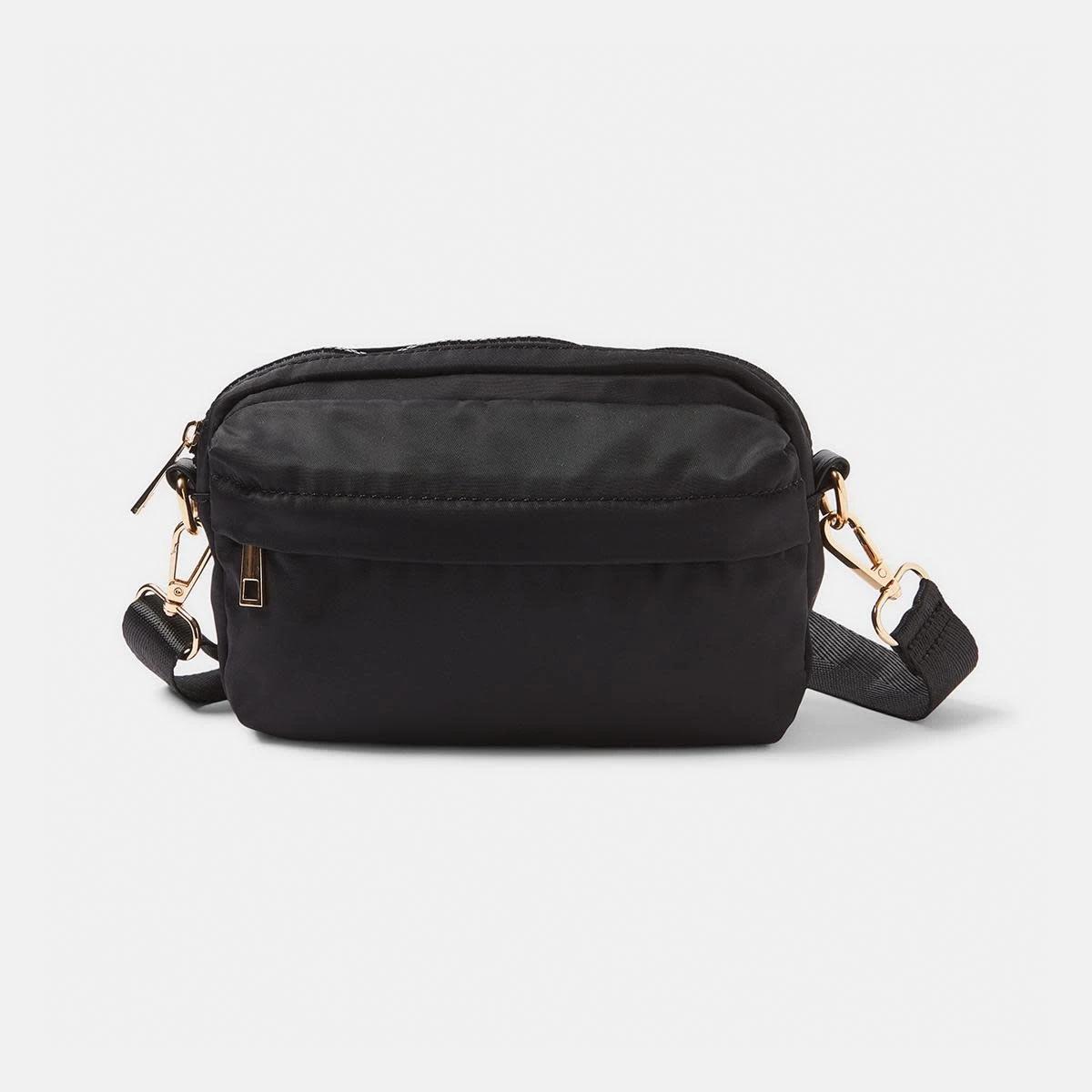 1 Double Pocket Crossbody Bag Black, 1 of 7