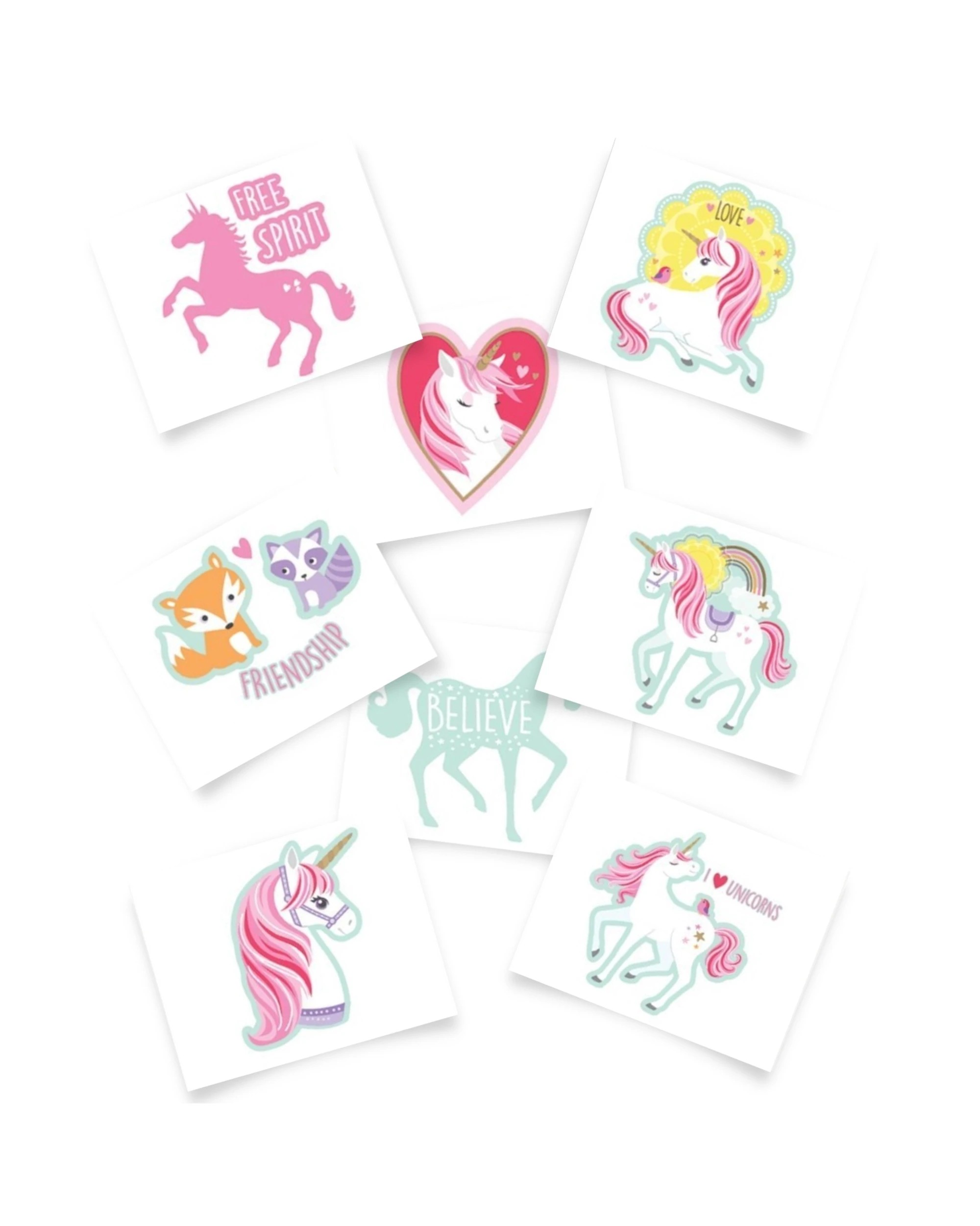 1 Amscan Magical Unicorn Party Tattoos Pack of 8, 1 of 3