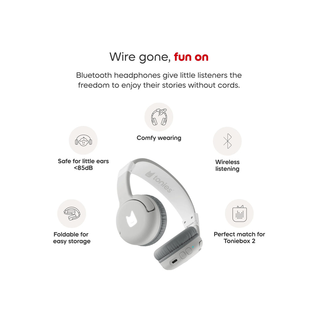 4 Tonies - Bluetooth Headphones - Moon - Grey, 4 of 7