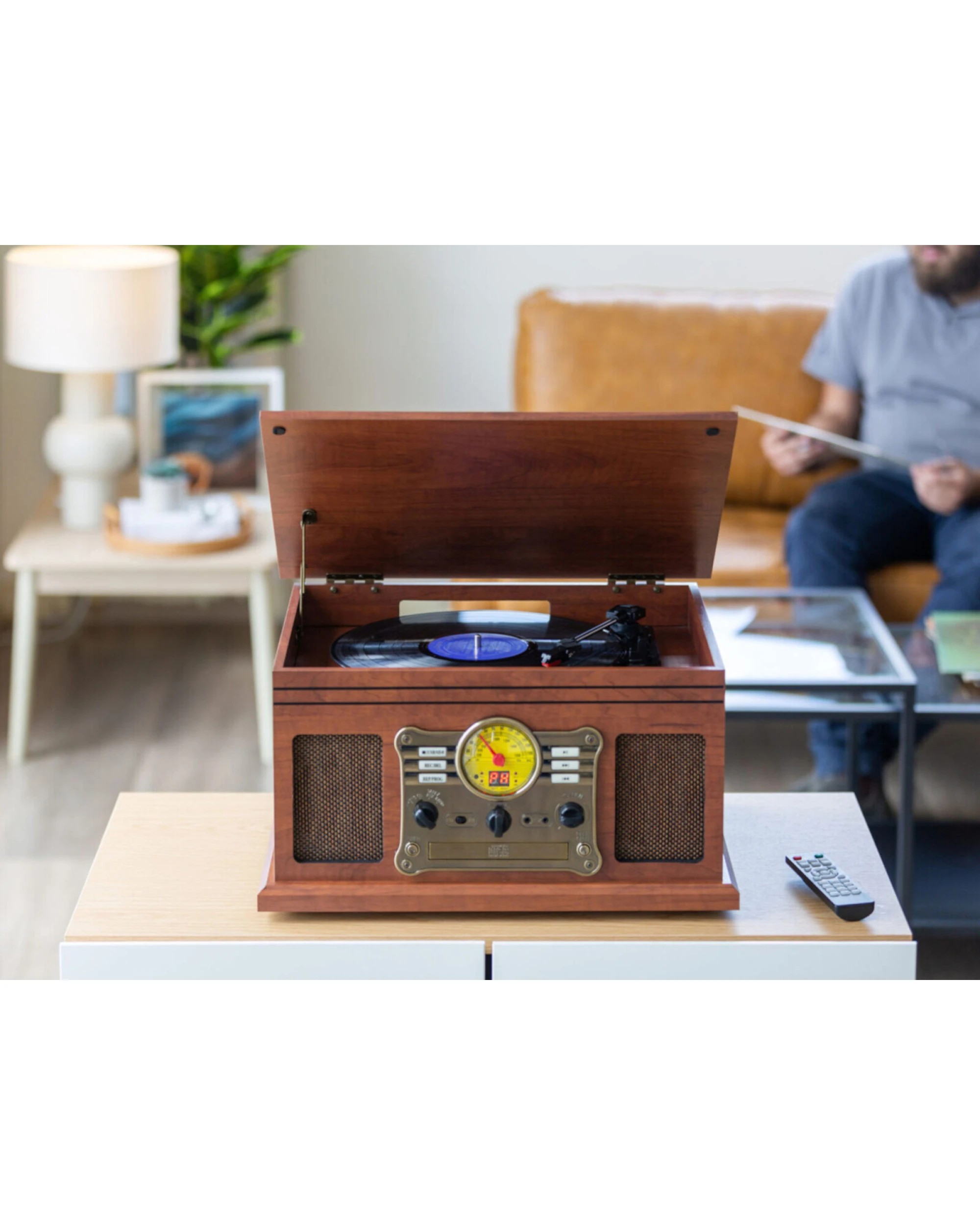 3 Lenoxx Retro Music Centre with Vinyl, CD Player & Wireless Streaming, 3 of 7