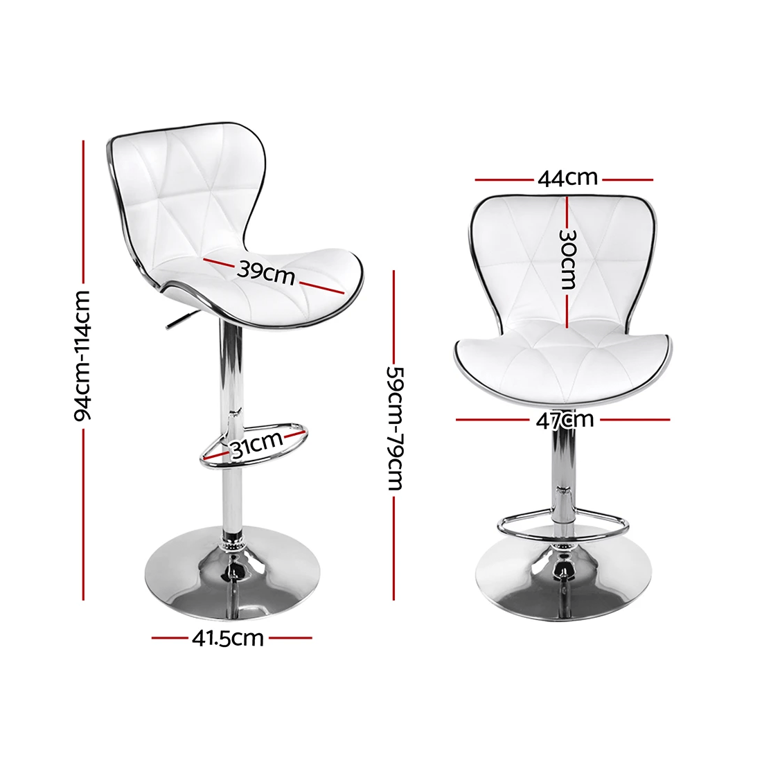 2 Artiss 2x Bar Stools Gas Lift Leather Seat - Multi, 2 of 7