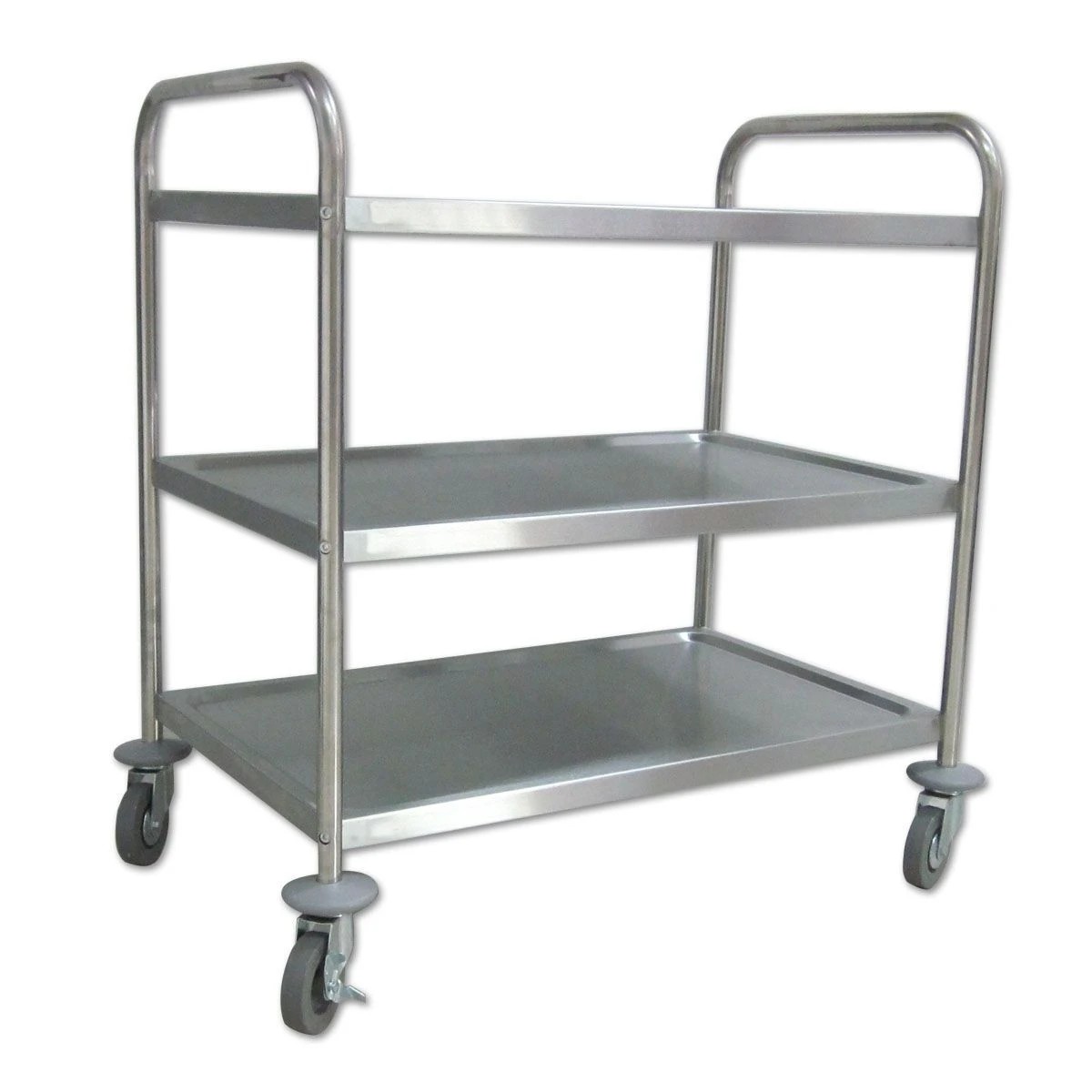 2 Ausway Kitchen Cart Dishes Trolley Storage Shelf with Wheels - Silver, 2 of 8