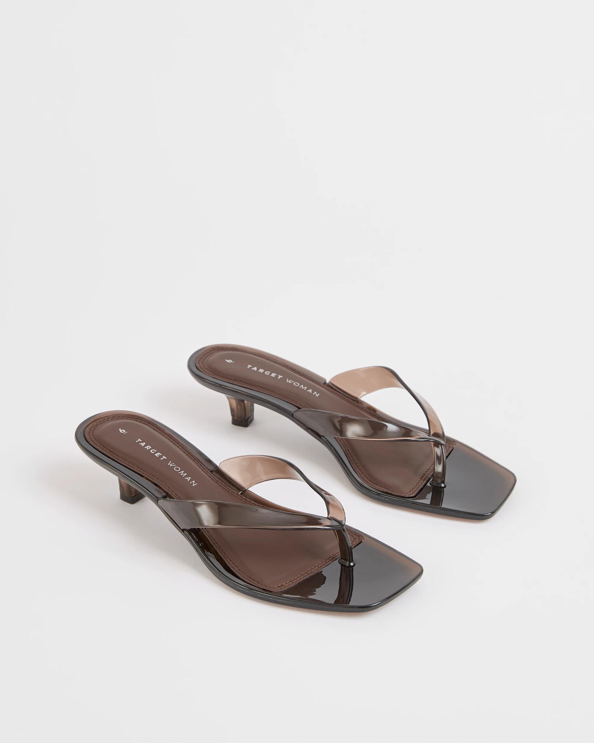 2 Target Woman Heeled Jelly Thongs CHOC CLEAR, 2 of 3