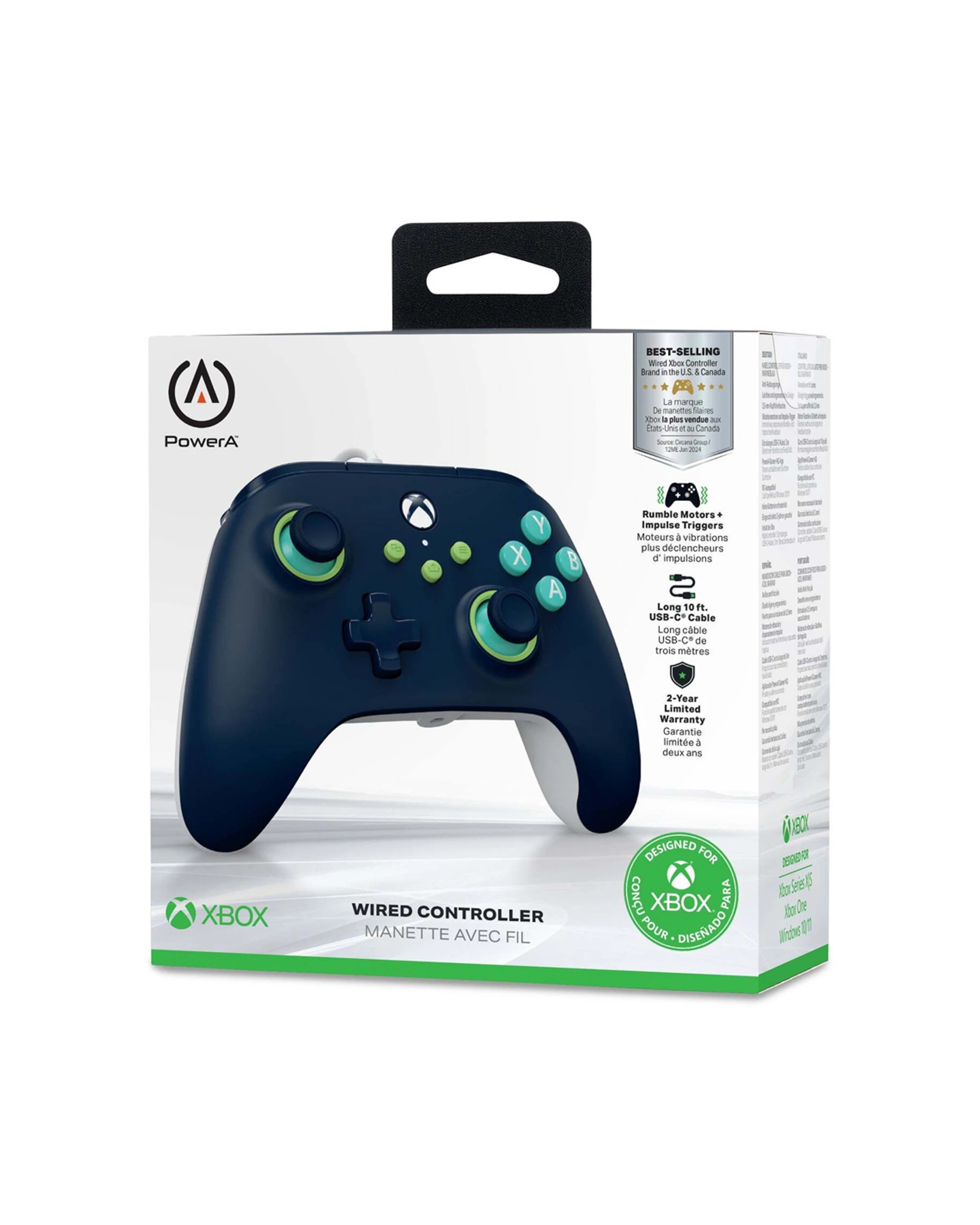 4 PowerA Xbox Series X/S Wired Gaming Controller Mariner - Blue, 4 of 4