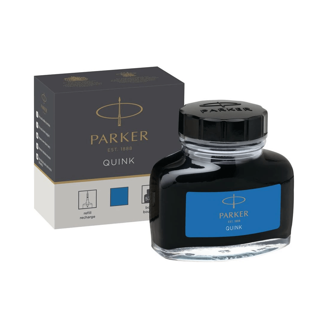 3 Parker Quink Ink Bottle Washable Blue 57mL, 3 of 9