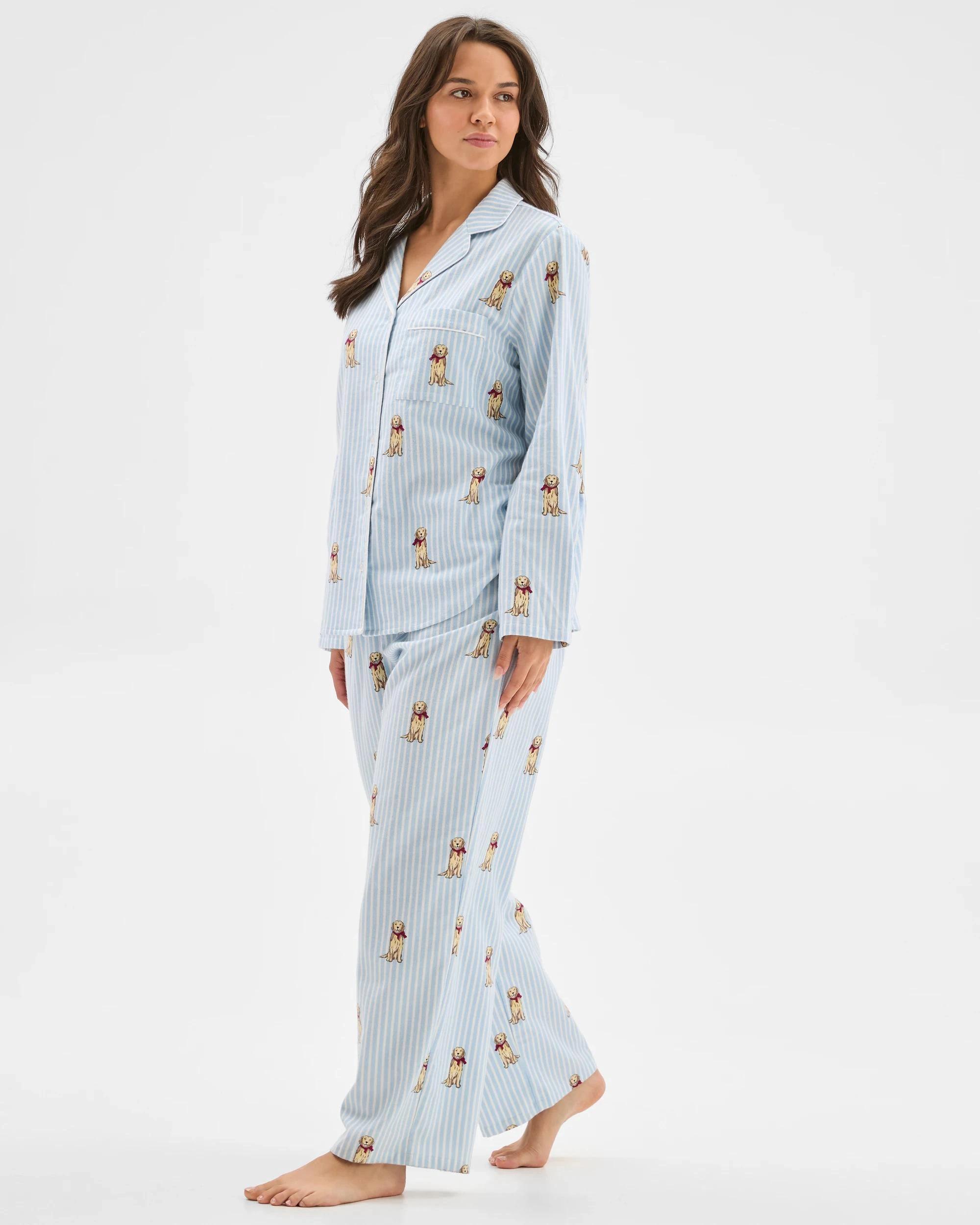 3 Target Woman Australian Cotton Flannelette Pyjama Set GOLDEN RETRIEVER STRIPE, 3 of 6