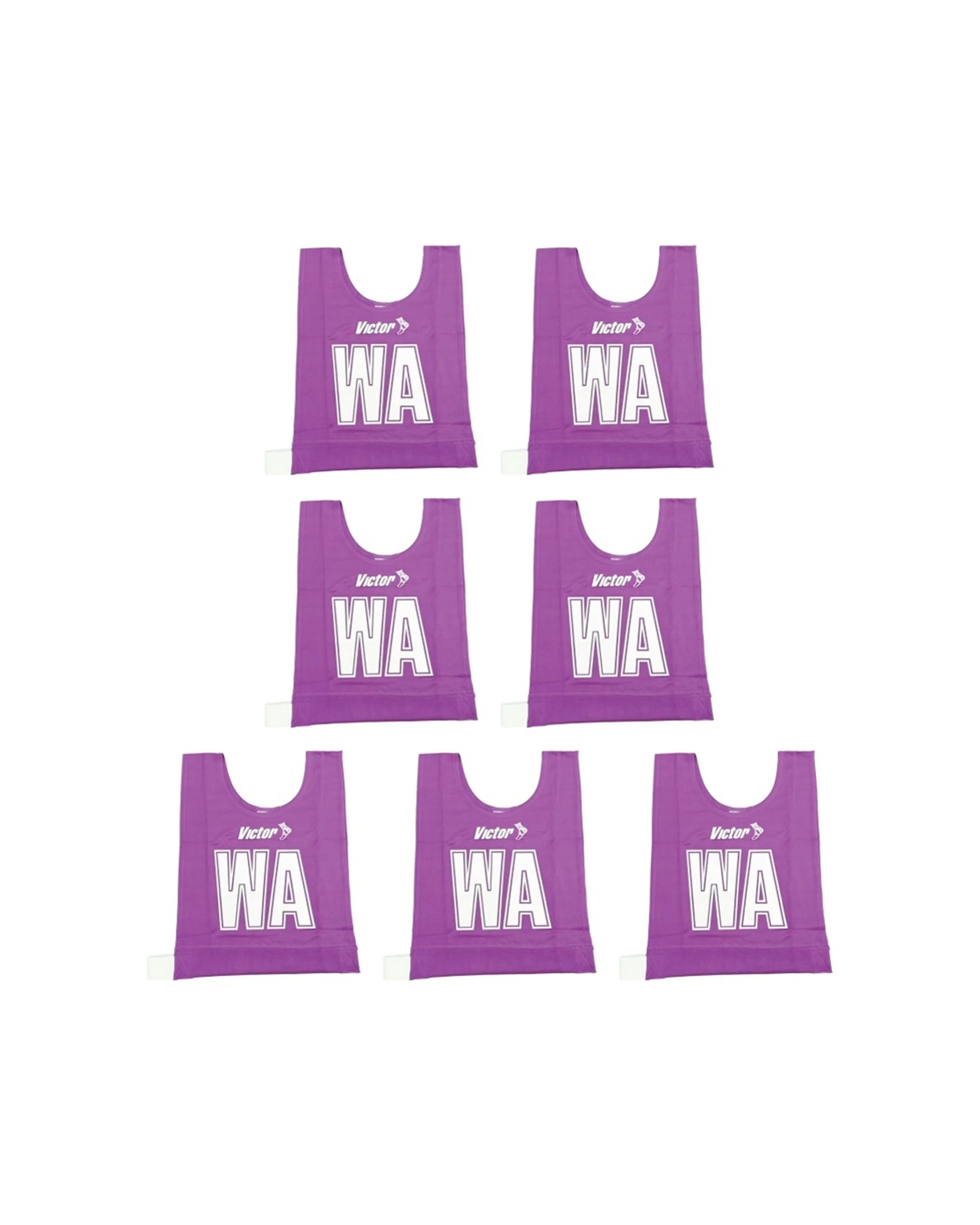 1 Victor Sports 7pc Bibs Netball Junior Breathable Honeycomb Polyester - Purple, 1 of 2
