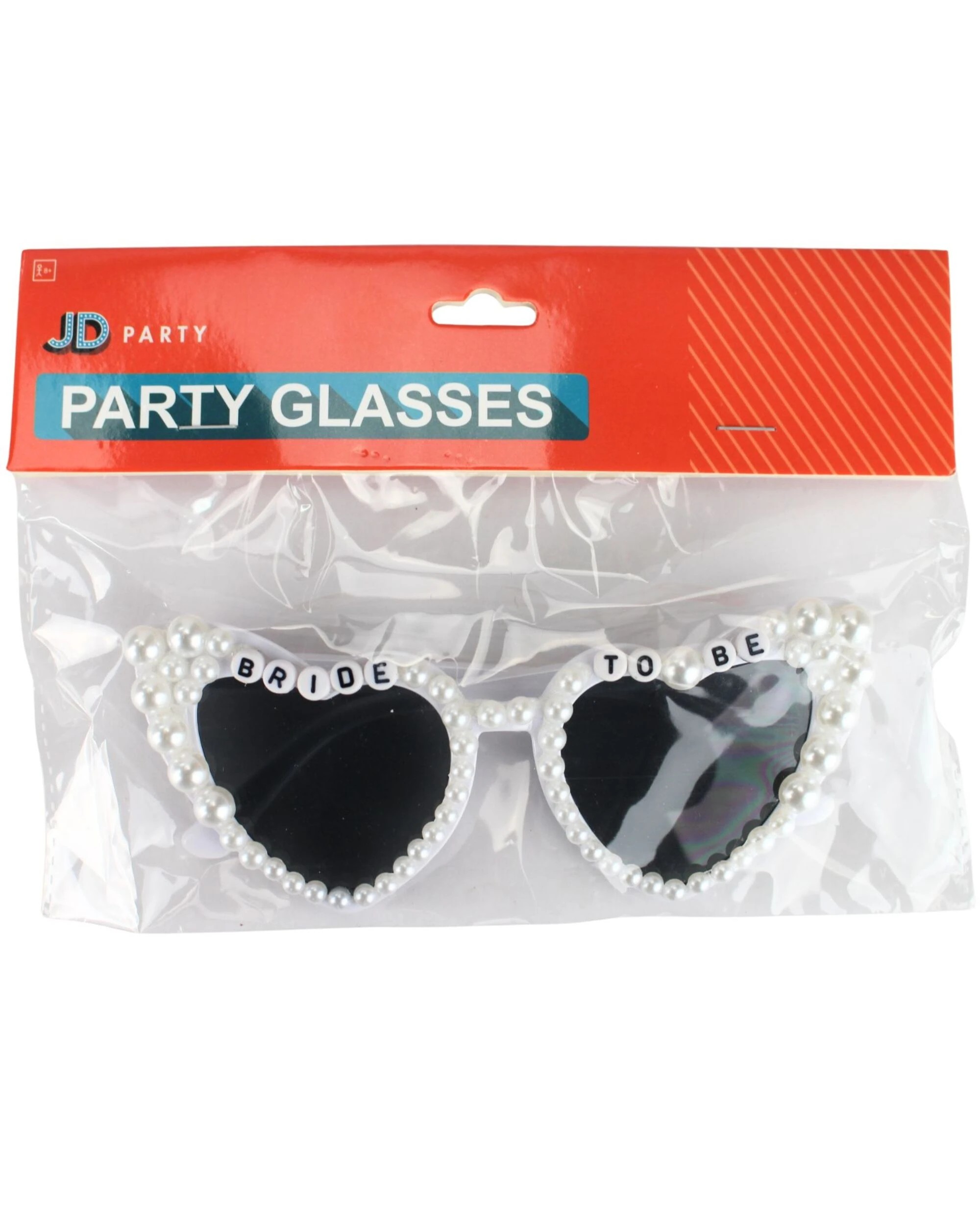 2 JDParty Pearl Heart Bride To Be Party Glasses - One Size - White, 2 of 2