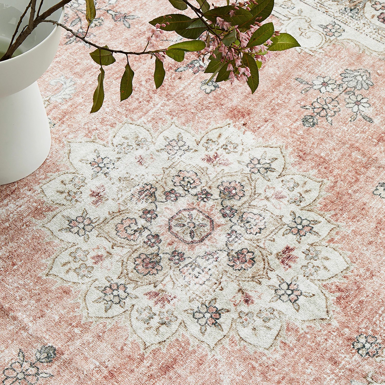 Common Ground Rugs Union Coco 270x180cm - Large Washable Rug - Pink - Kmart