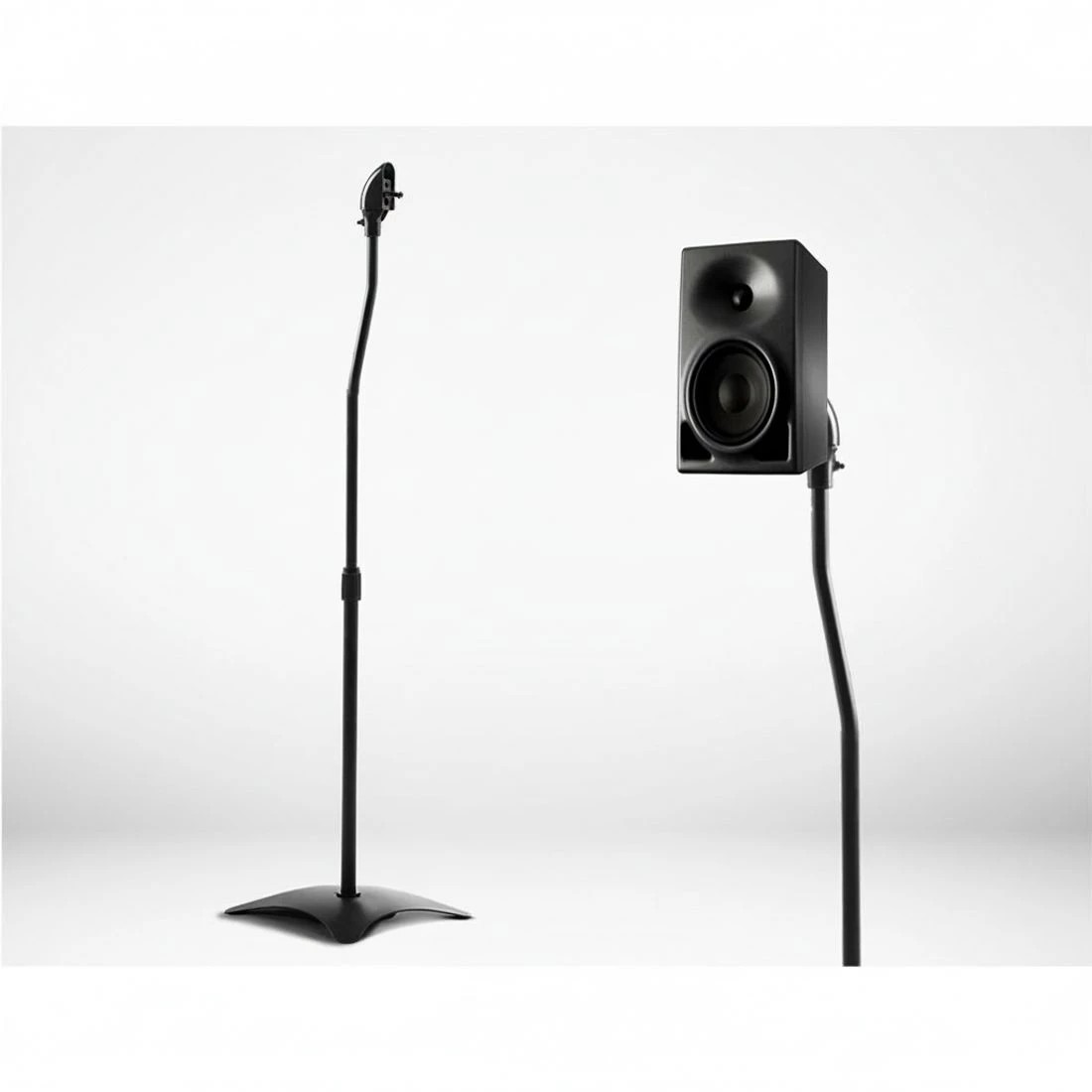 4 Alpha Speaker Stand 75-112cm Adjustable Height Surround Sound Studio Home 2pcs - Black, 4 of 7