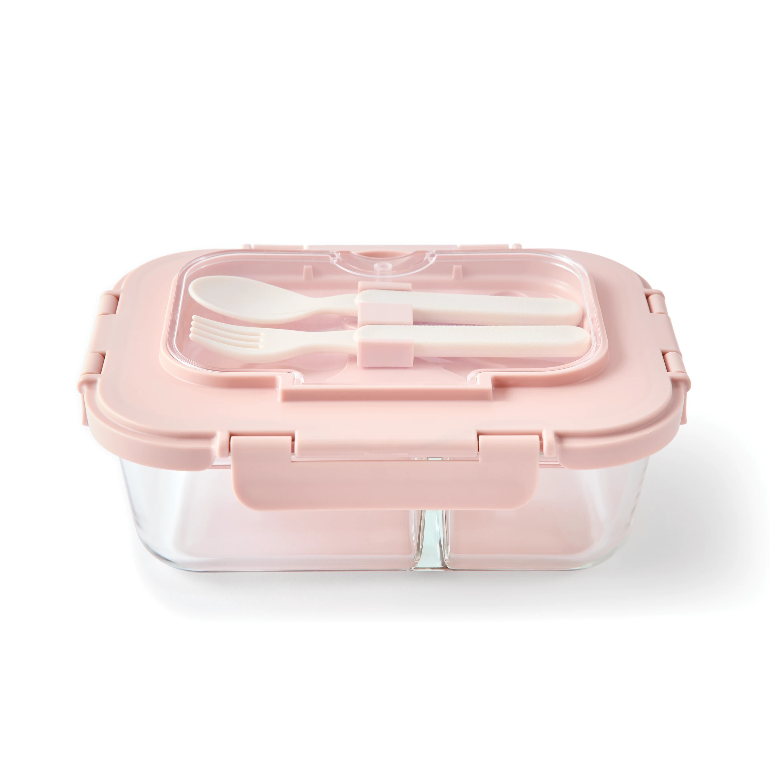 8 Mocha Glass Bento Lunch Box with Cutlery, 8 of 10