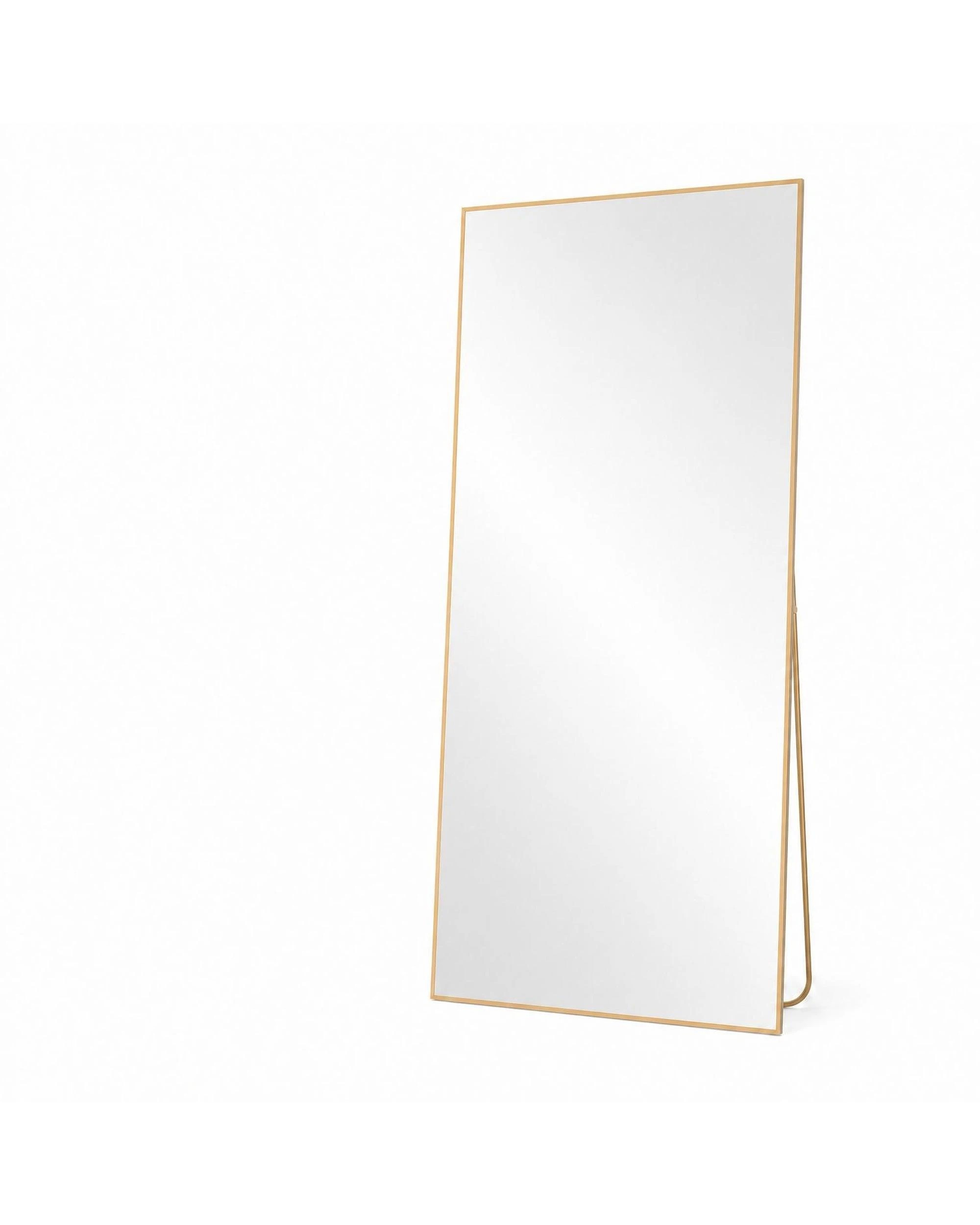 1 OAKORY 180x80cm Rectangular Full Length Mirror, Floor Mirror with Aluminium Alloy Frame Gold, 1 of 6