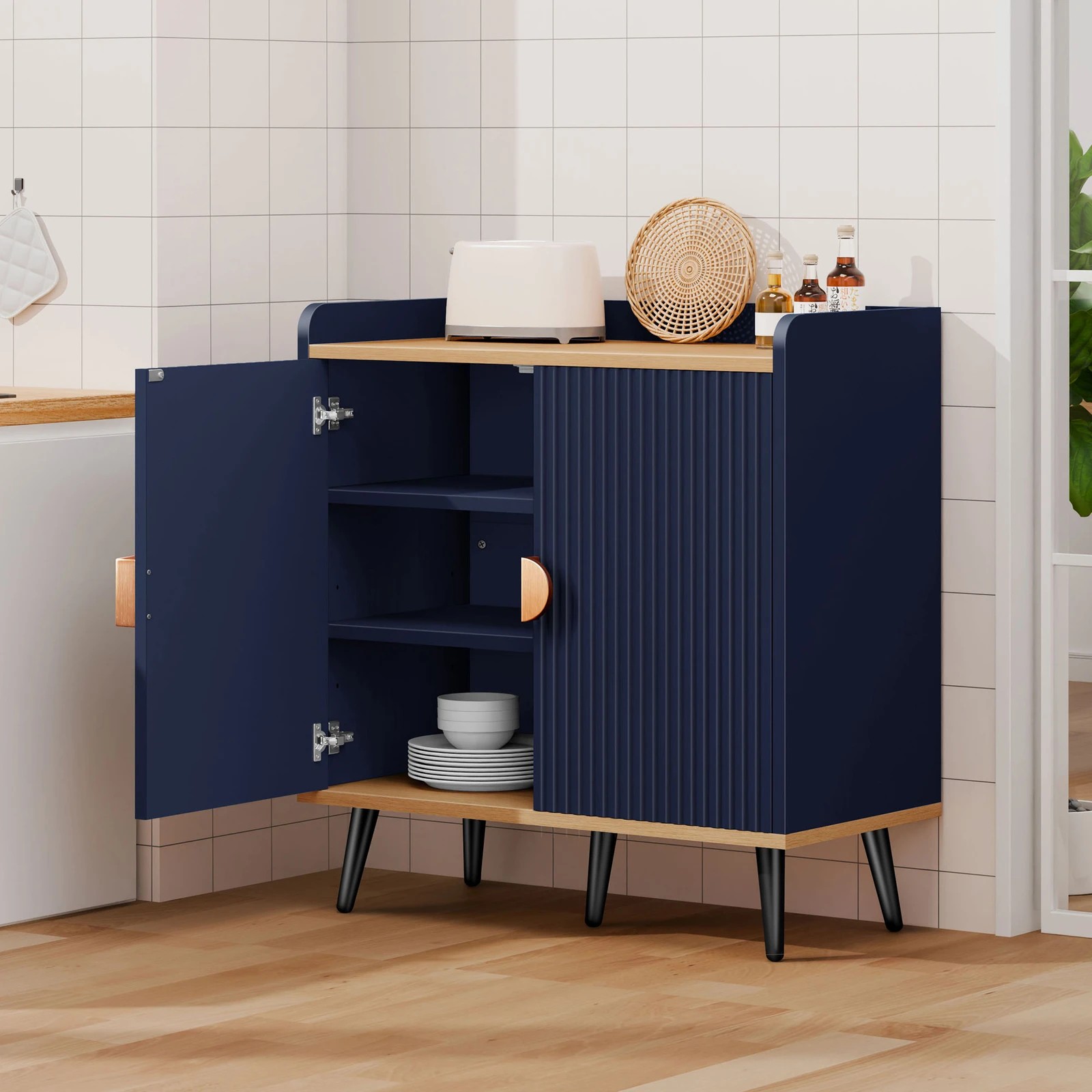 3 Alfordson Buffet Sideboard Cabinet Storage - Blue, 3 of 10