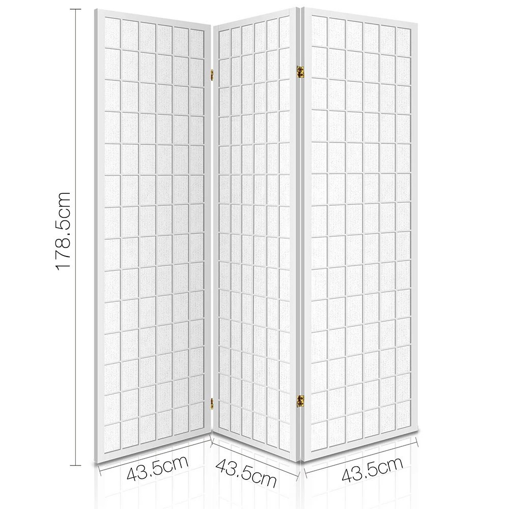 2 Artiss 3 Panel Room Divider Screen 131x179cm - White, 2 of 8