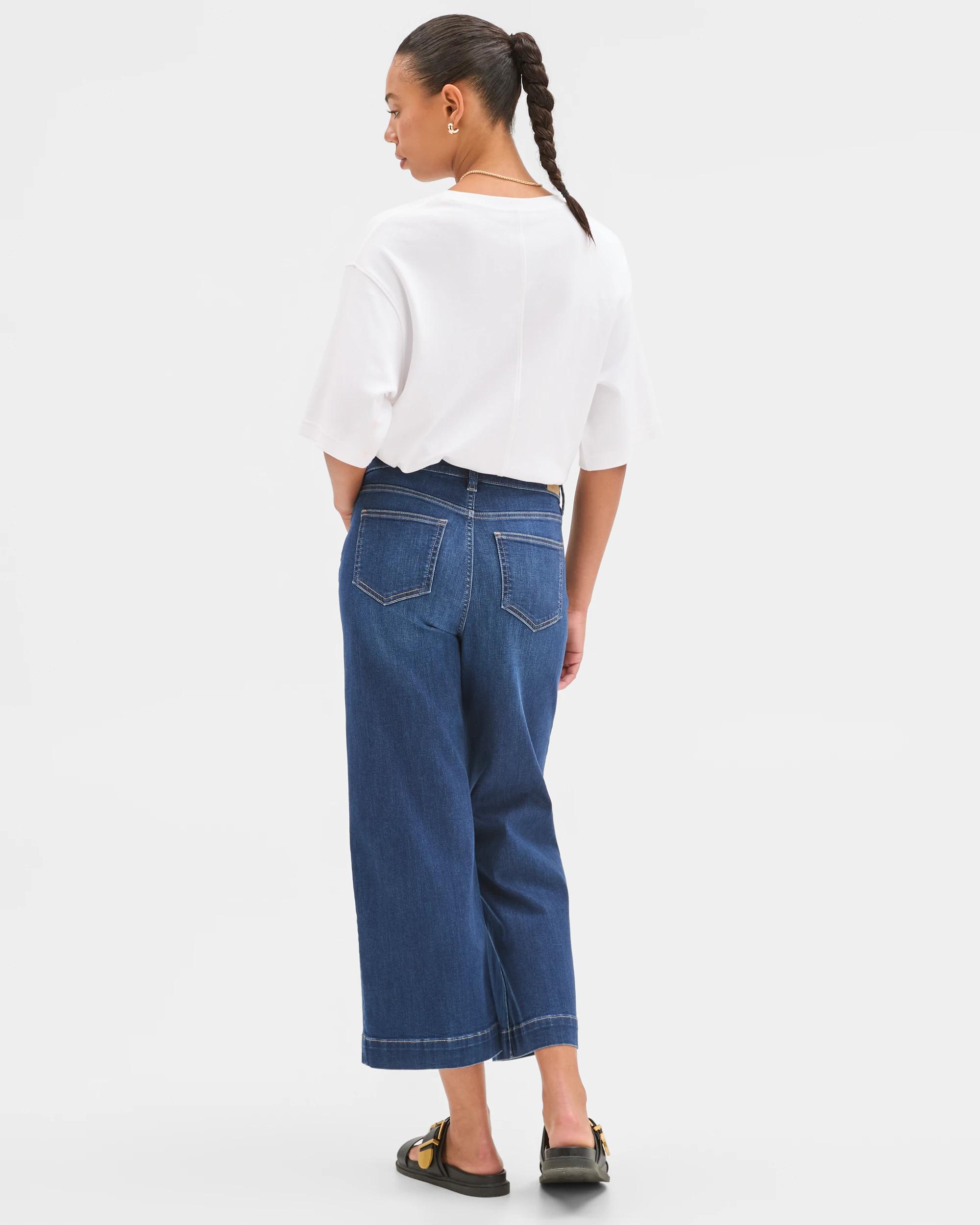 5 Target Kelsey Crop Length Wide Leg Denim Jeans SAPHIRE WASH, 5 of 6