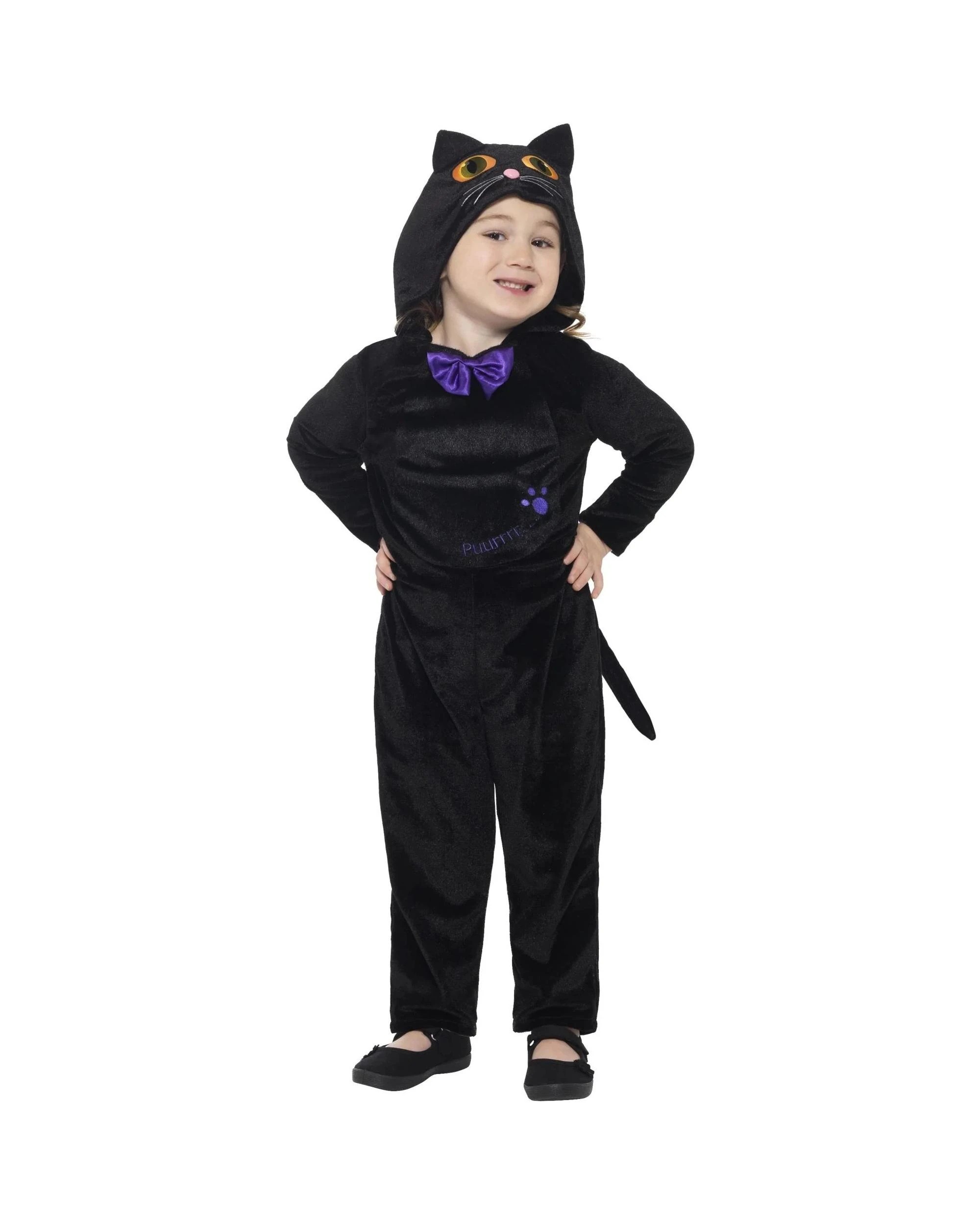1 Black Cat Jumpsuit Toddler Costume Size 1-2 Years, 1 of 4
