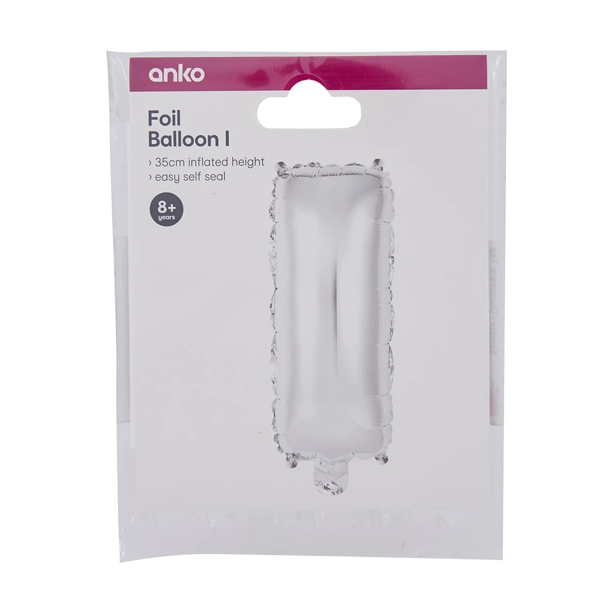 4 Foil Balloon - Letter I, 4 of 4