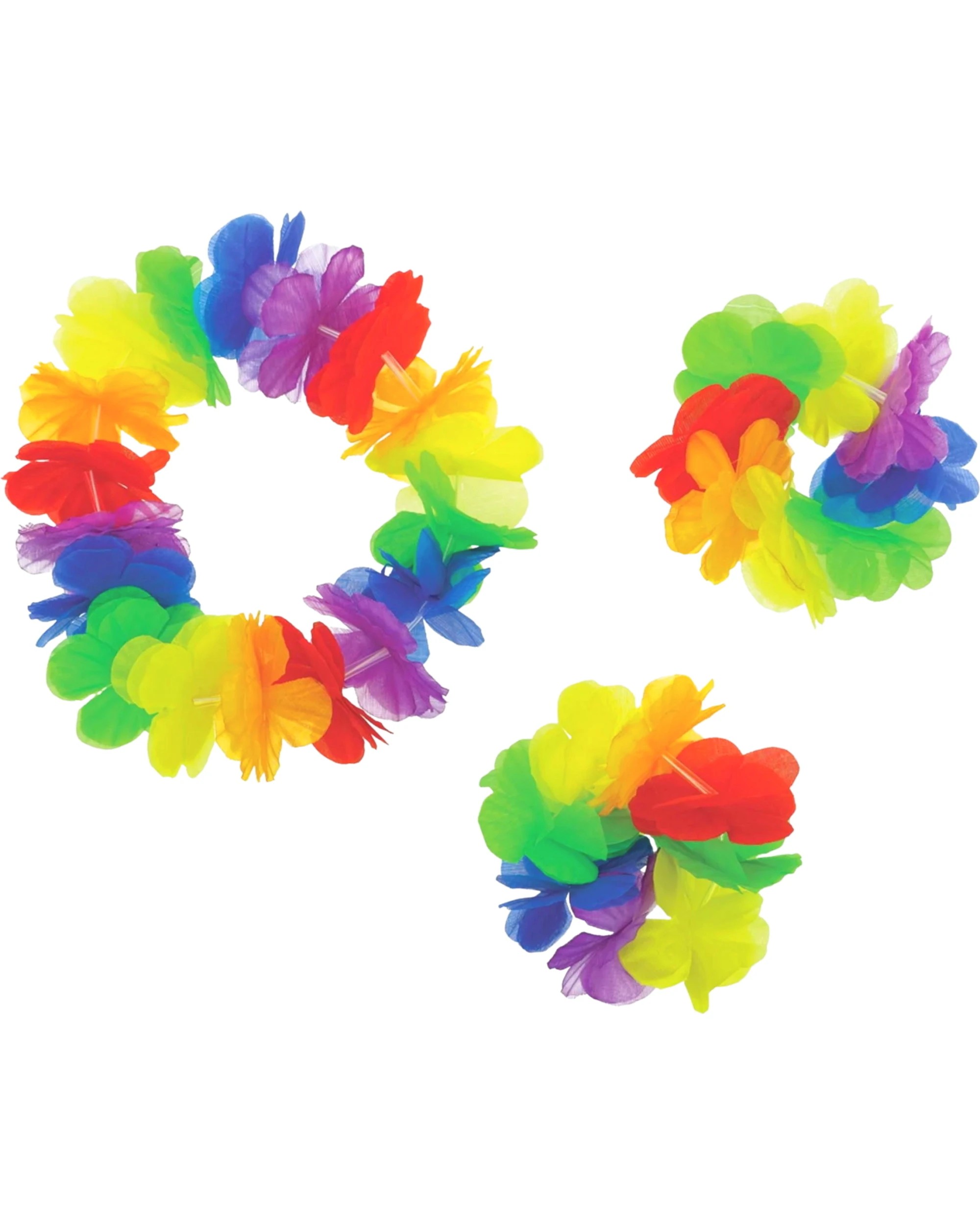 1 Amscan Rainbow Hawaiian Flower Crown & Bracelet Set, 1 of 1