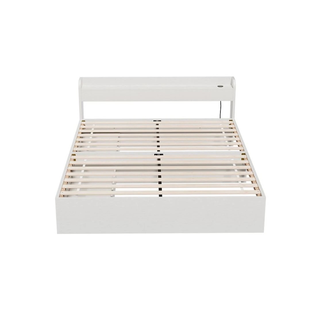 3 Artiss Bed Frame Queen Size with Charging Ports and 2 Drawers AURA - White, 3 of 7