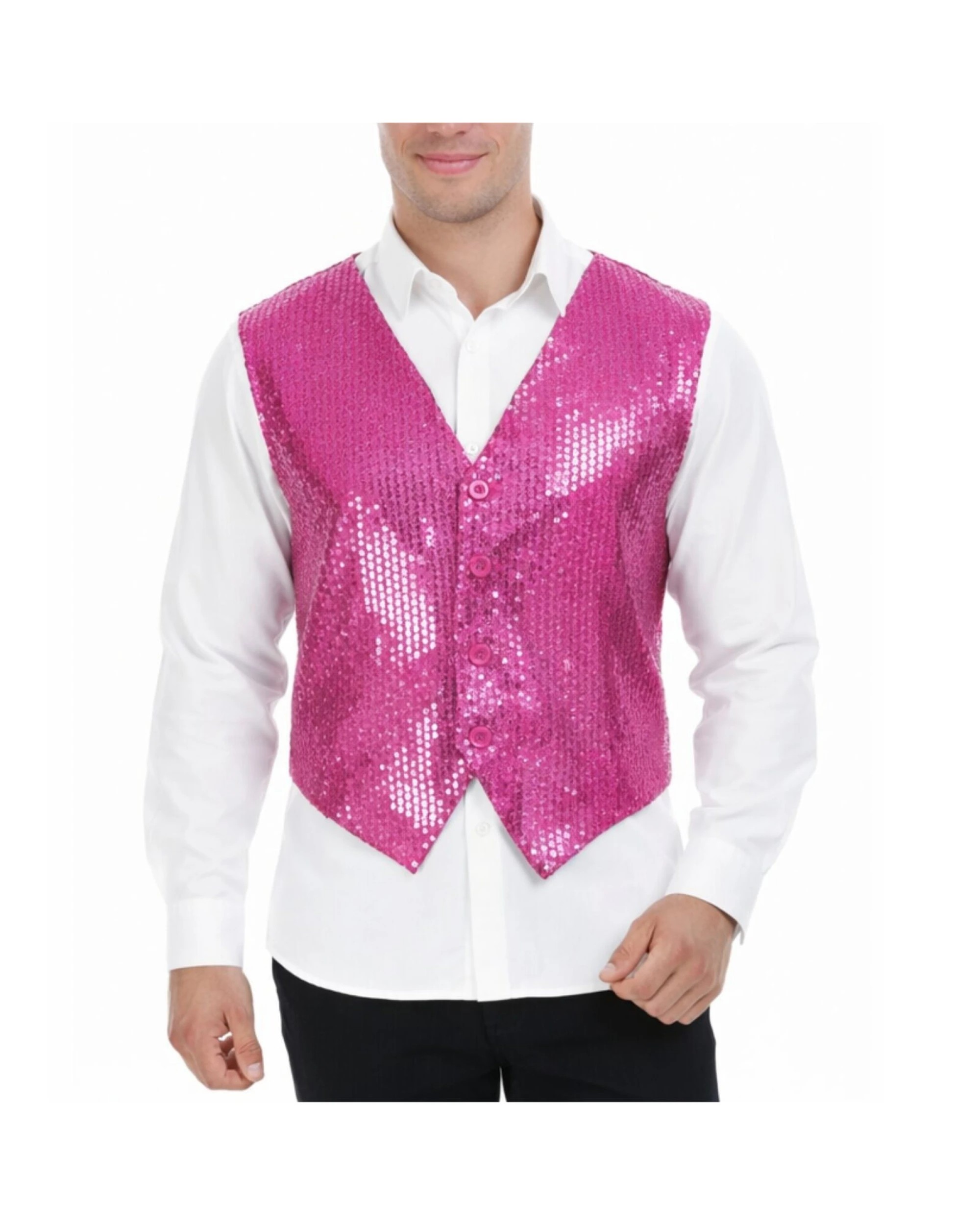 1 BR Co tume  Men'  Sequin Wai tcoat Dance Co tume, 1 of 4