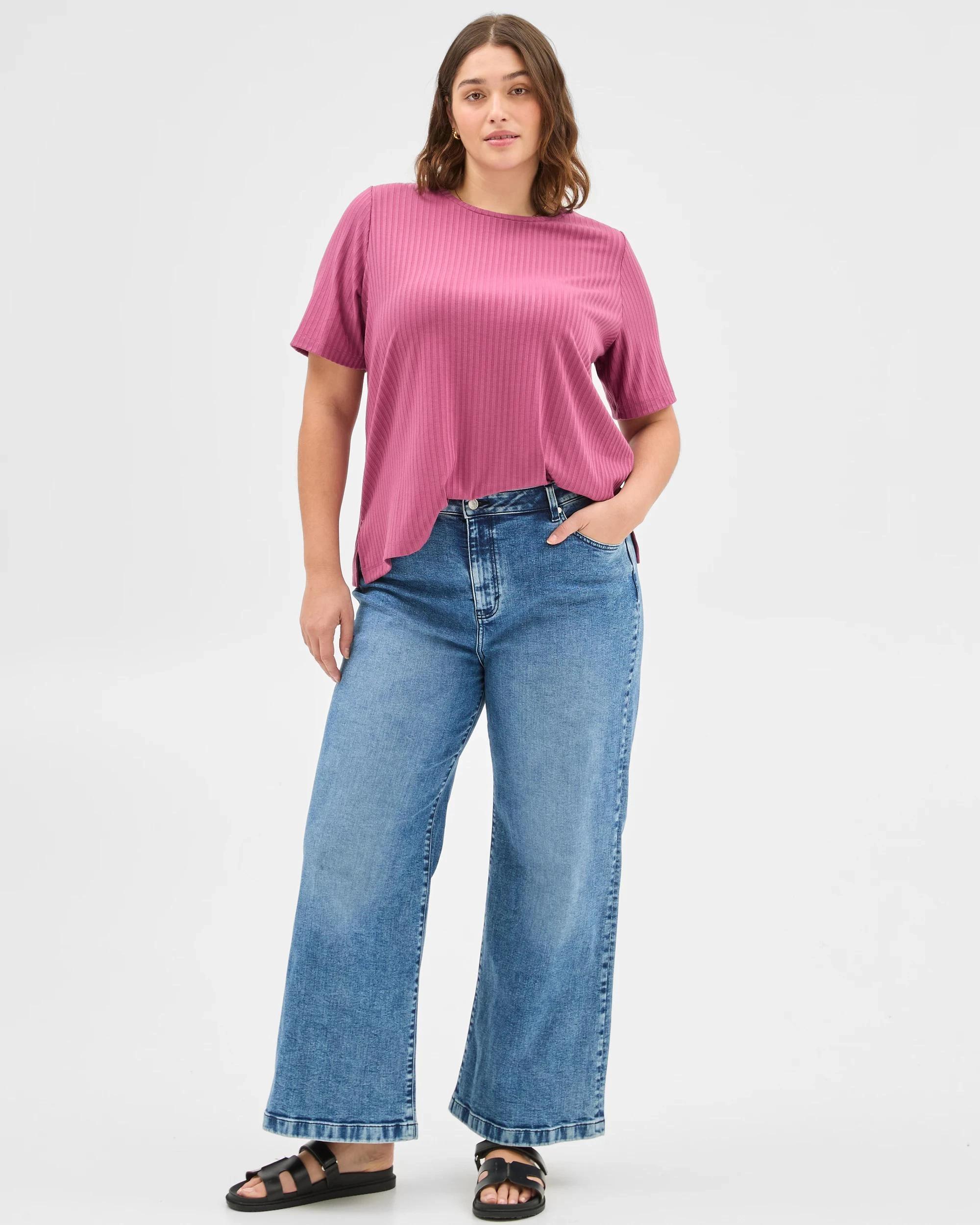 1 Target Plus Size Rib Layering T-Shirt DAMSON, 1 of 6