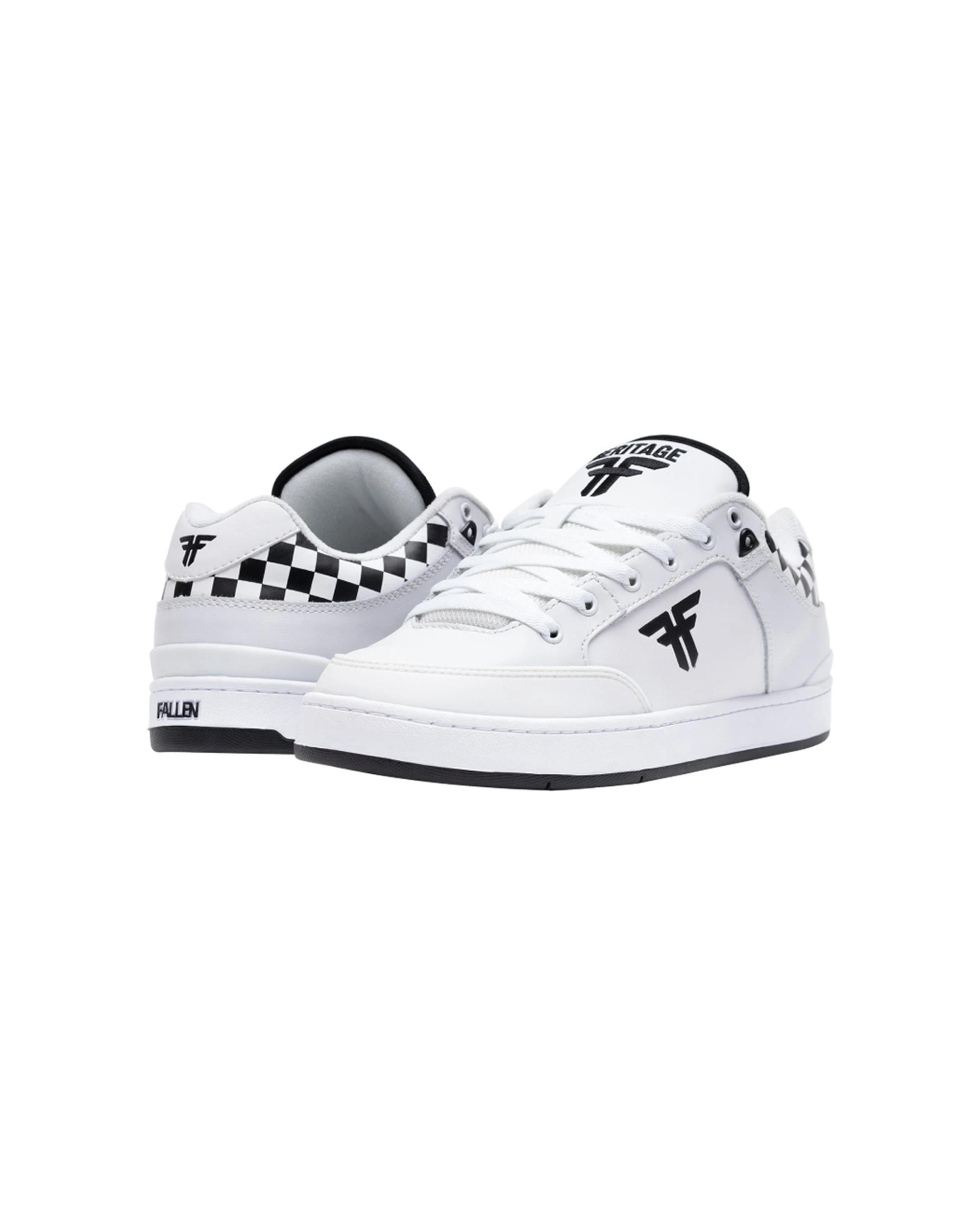 2 Fallen Footwear Heritage Skate Men's Shoe Cupsole Performance Wear WHITE/BLACK/CHECKER, 2 of 6