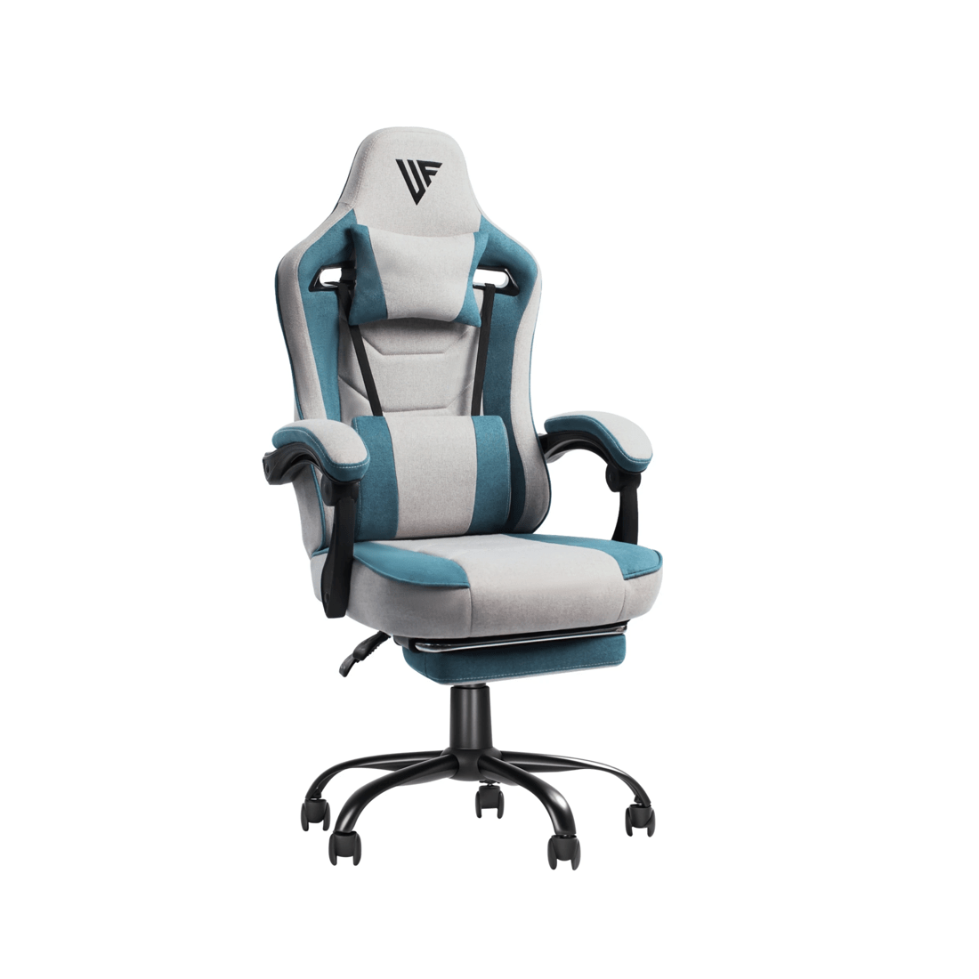 1 Advwin Gaming Chair With Footrest Linen Fabric Ergonomic Office Chair
 - Grey, 1 of 9