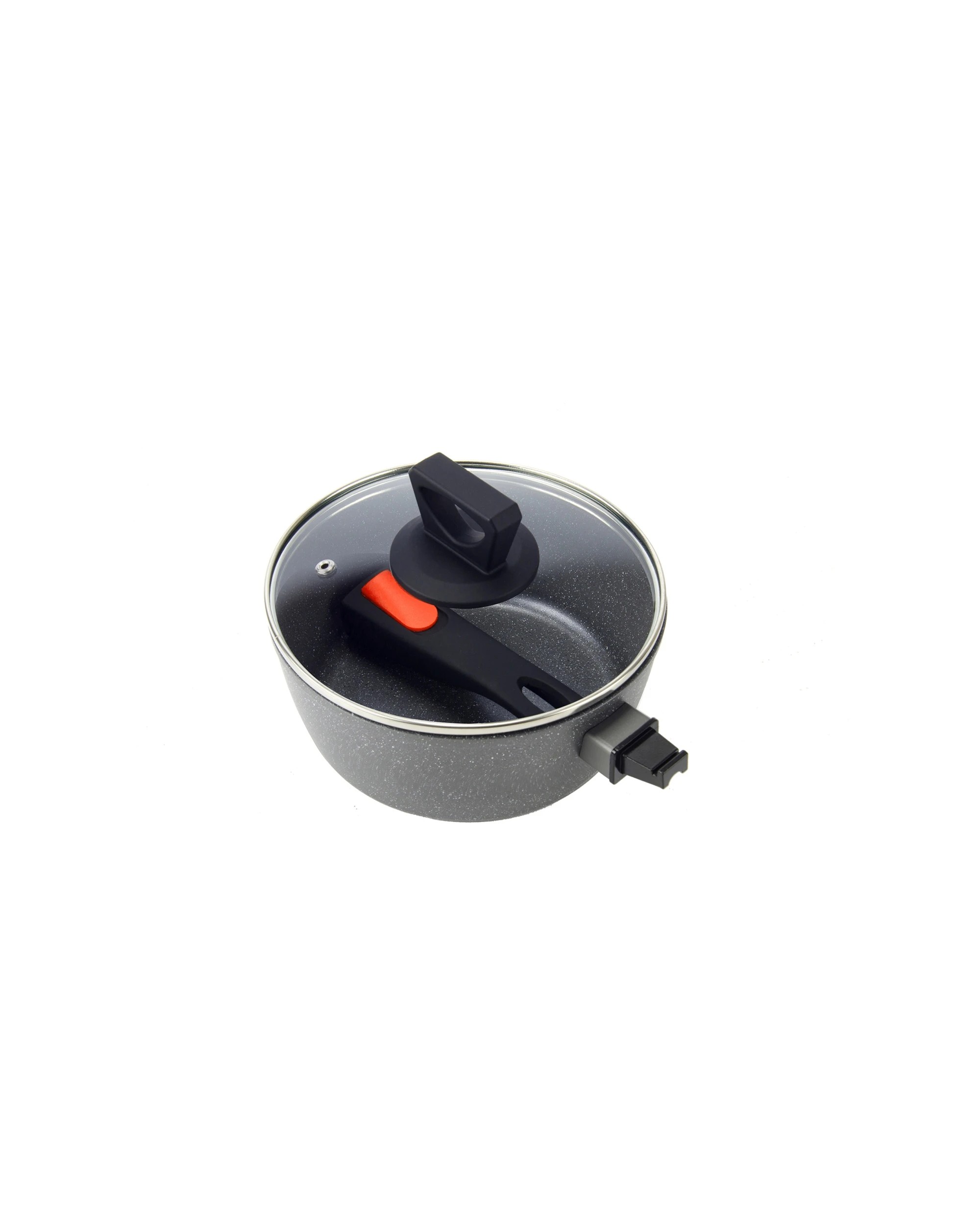 2 Wildtrak Compact Non-Stick Saucepan With Detachable Handle 1.5L Glass Lid - Grey, 2 of 2