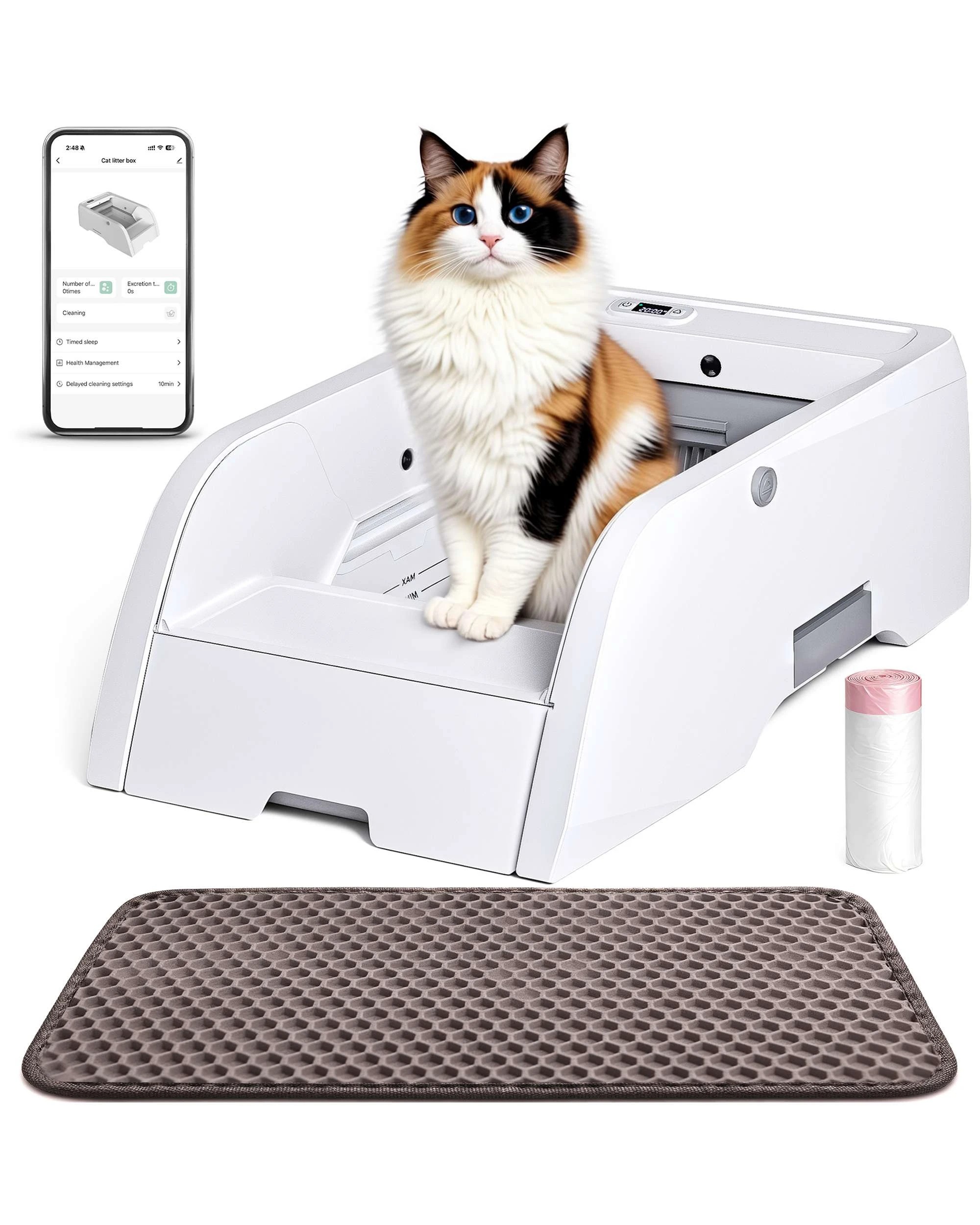 1 Advwin Self-cleaning Cat Litter Box Open-design, 1 of 8
