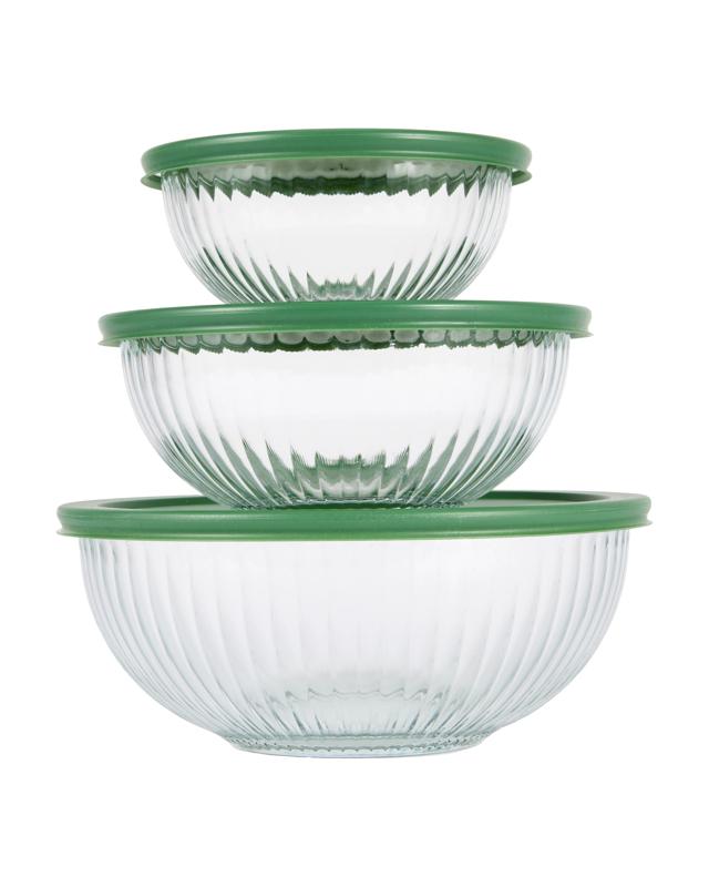 Set of 3 Glass Bowls with