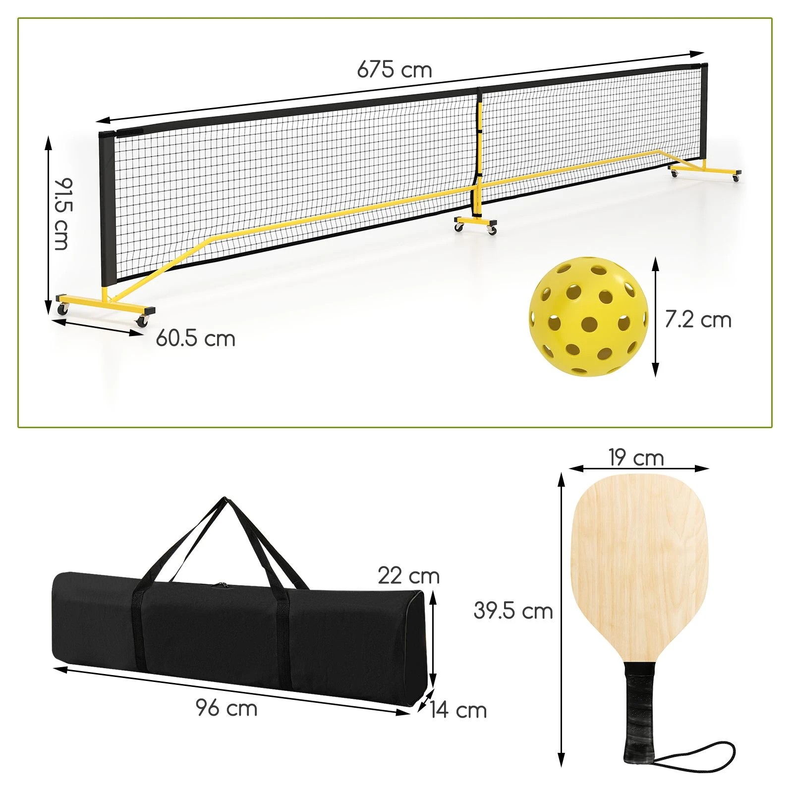 2 Costway Portable Pickleball Set Pickle Ball Net System All-Weather Exercise Equipment, 2 of 2