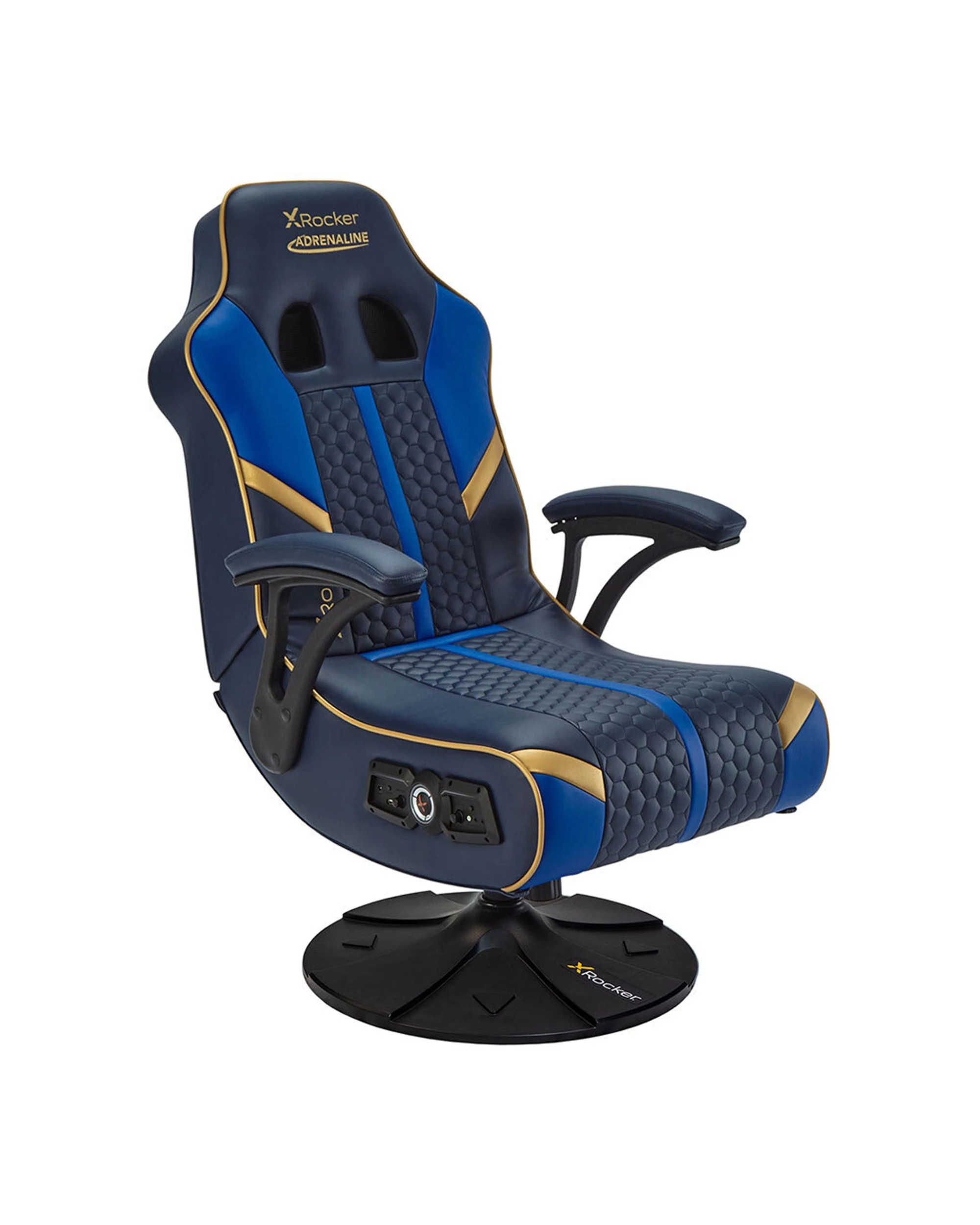 1 X Rocker Adrenaline 2.1 Tooth Audio Gaming Chair With Vibration
 - Blue, 1 of 7