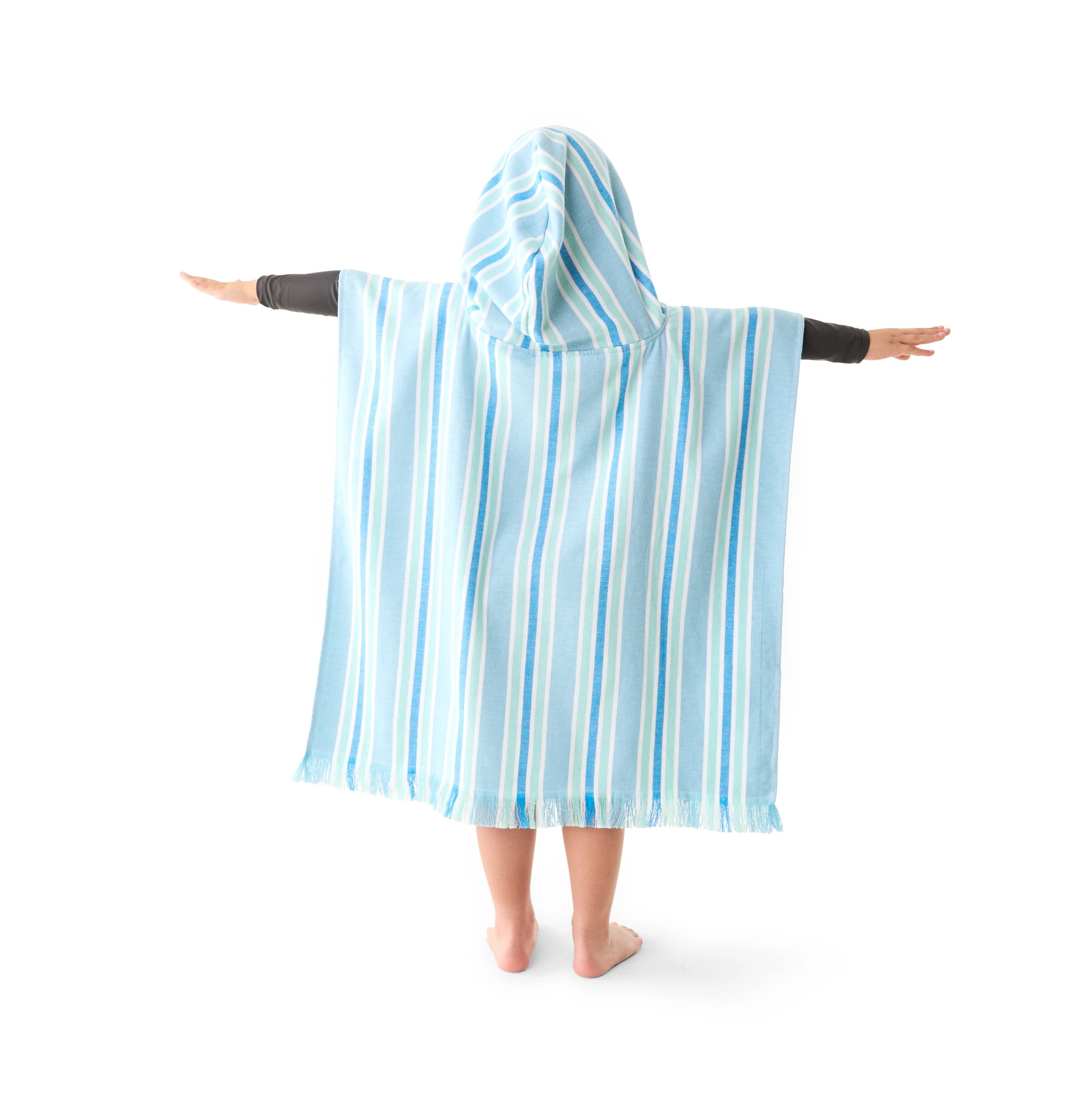 4 Cotton Kids Hooded Beach Towel - Blue, 4 of 9