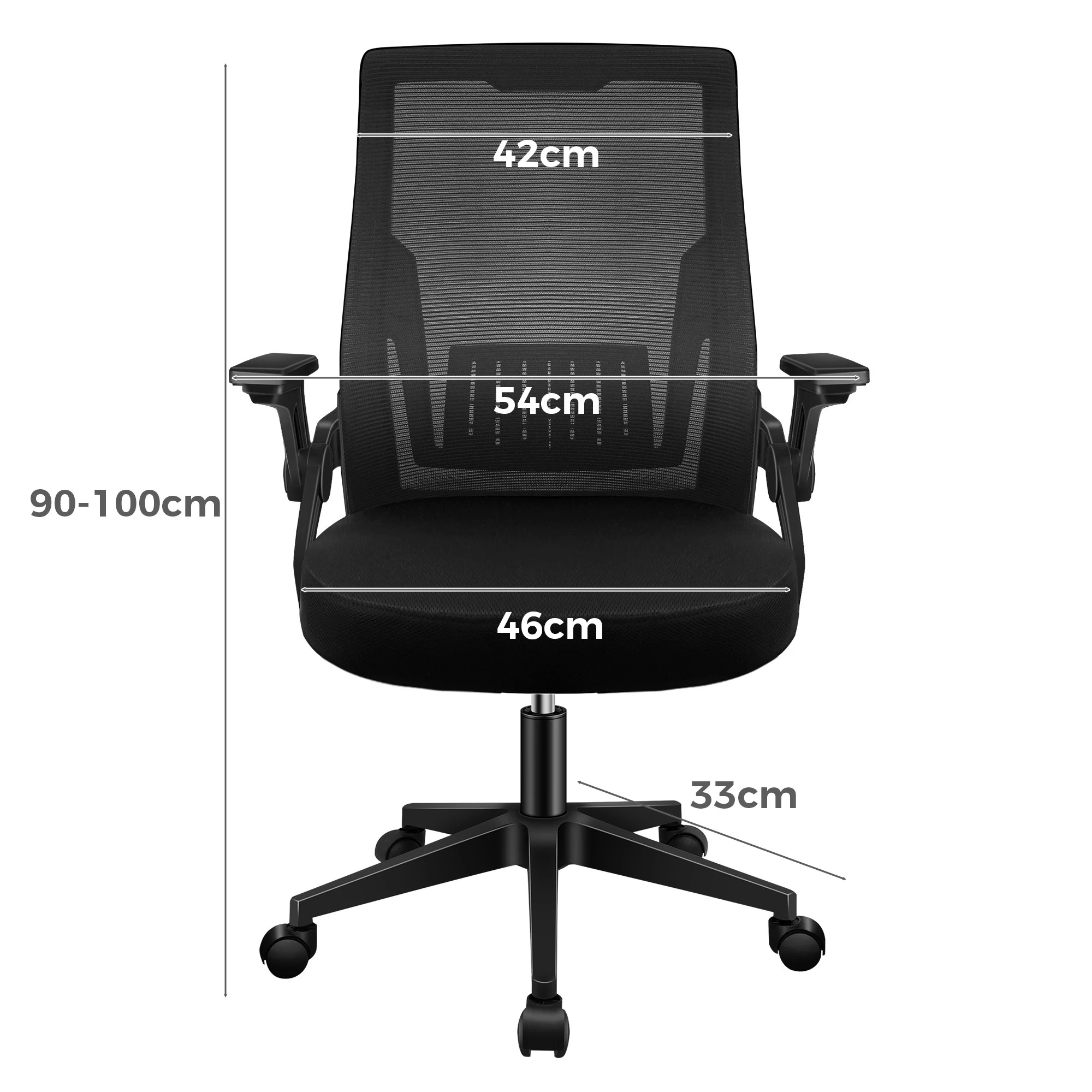 4 Alfordson Mesh Office Chair Executive Computer Fabric Seat Gaming Racing Work - Black, 4 of 10
