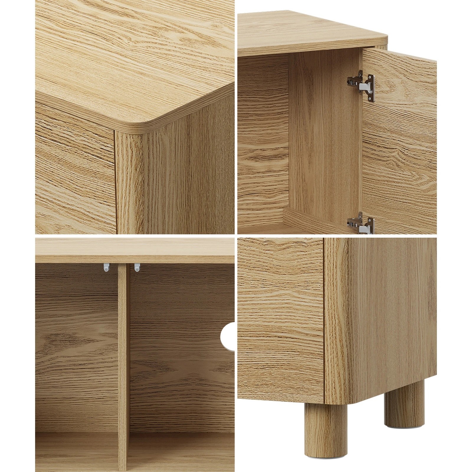 5 Oikiture TV Cabinet Entertainment Unit 180cm 4 Doors, 5 of 10