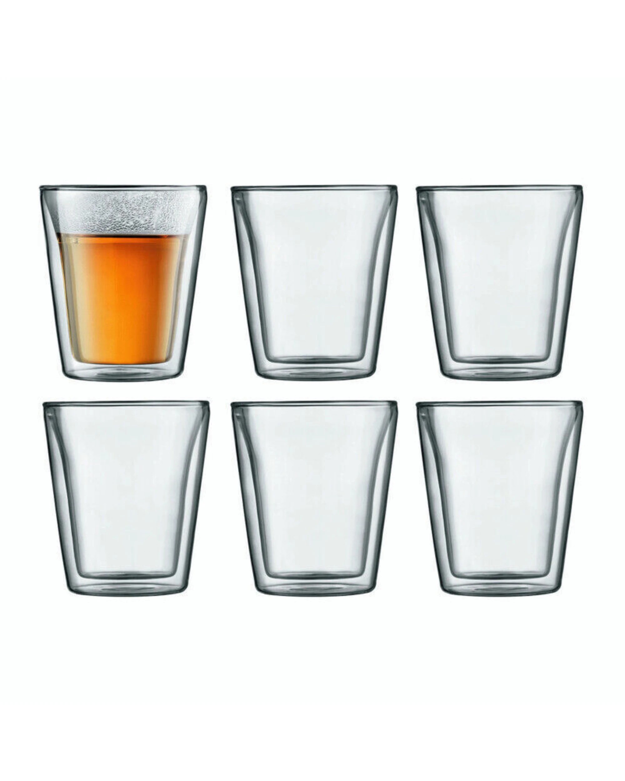2 Bodum Canteen Double Wall, Medium 0.2L - 6pc Glass Set - Clear, 2 of 4