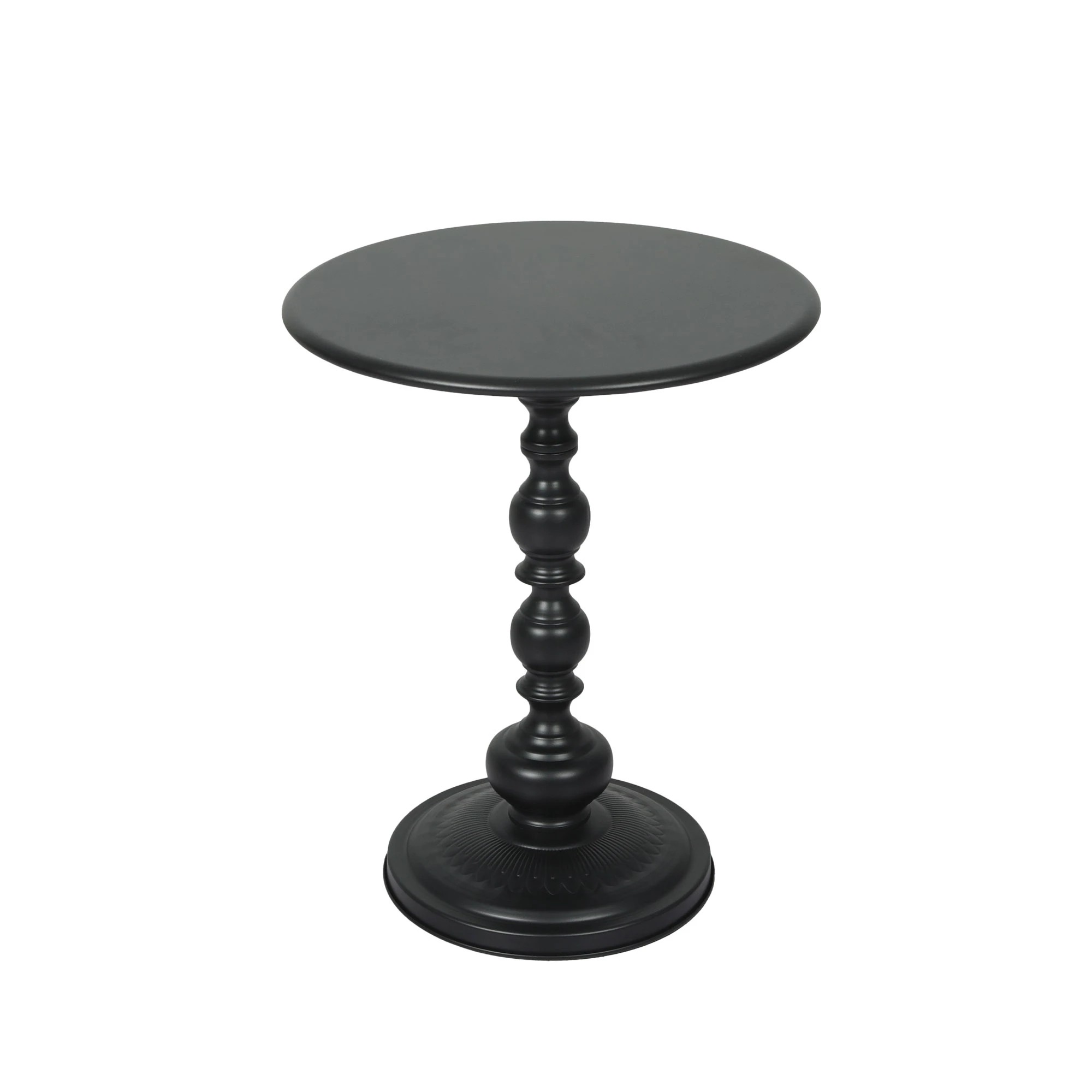 2 Levede Side Table Vintage End Round Tabletop Steel Base Nightstand Antique Black, 2 of 6
