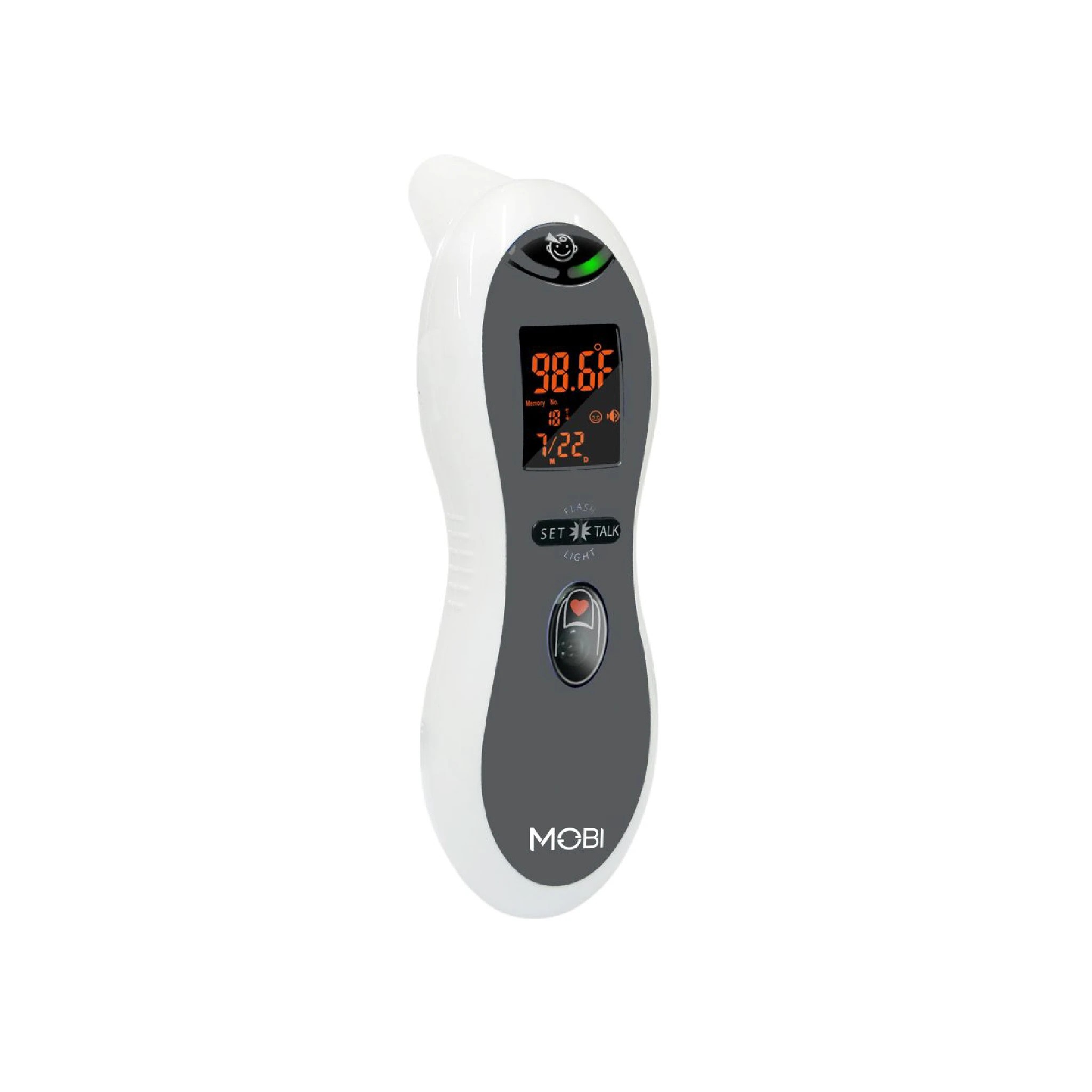 1 Mobi 2-in-1 Digital Baby Thermometer & Fingertip Pulse Reader - White, 1 of 1