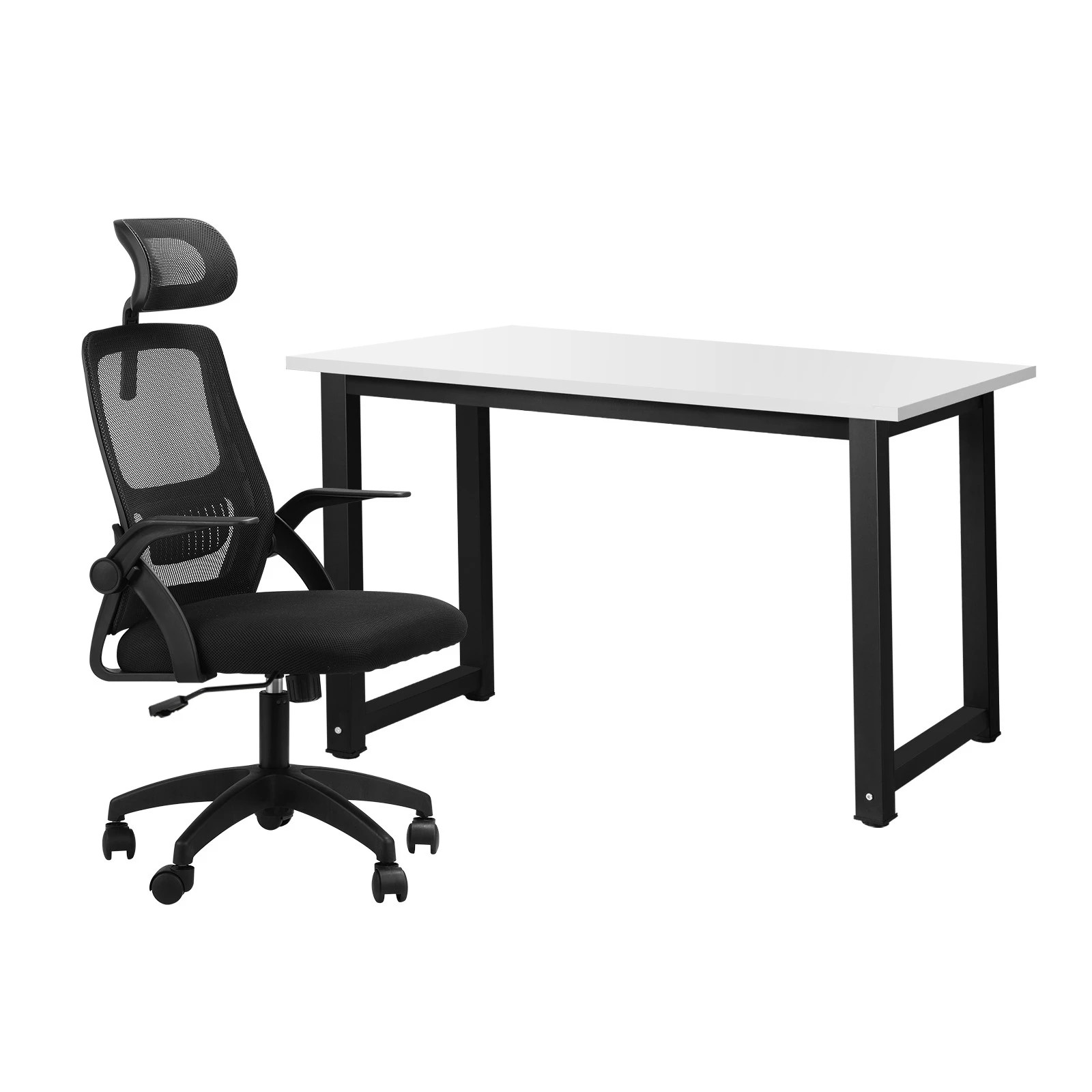 1 Oikiture Home Office Desk And Chair Set Computer Desk Mesh Office Chair
 - Multi, 1 of 10