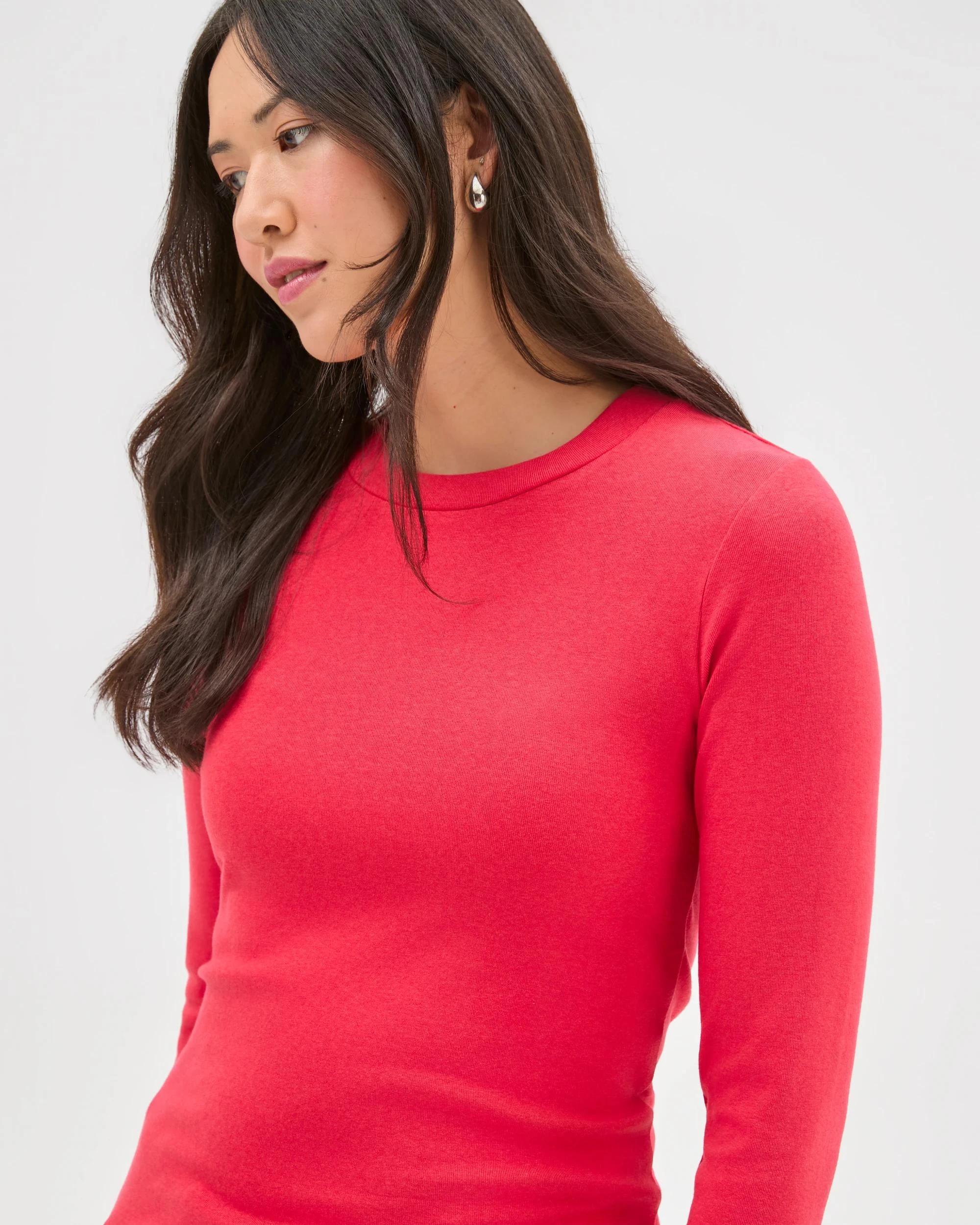6 Target Woman Soft Touch Long Sleeve T-Shirt TRUE RED, 6 of 7
