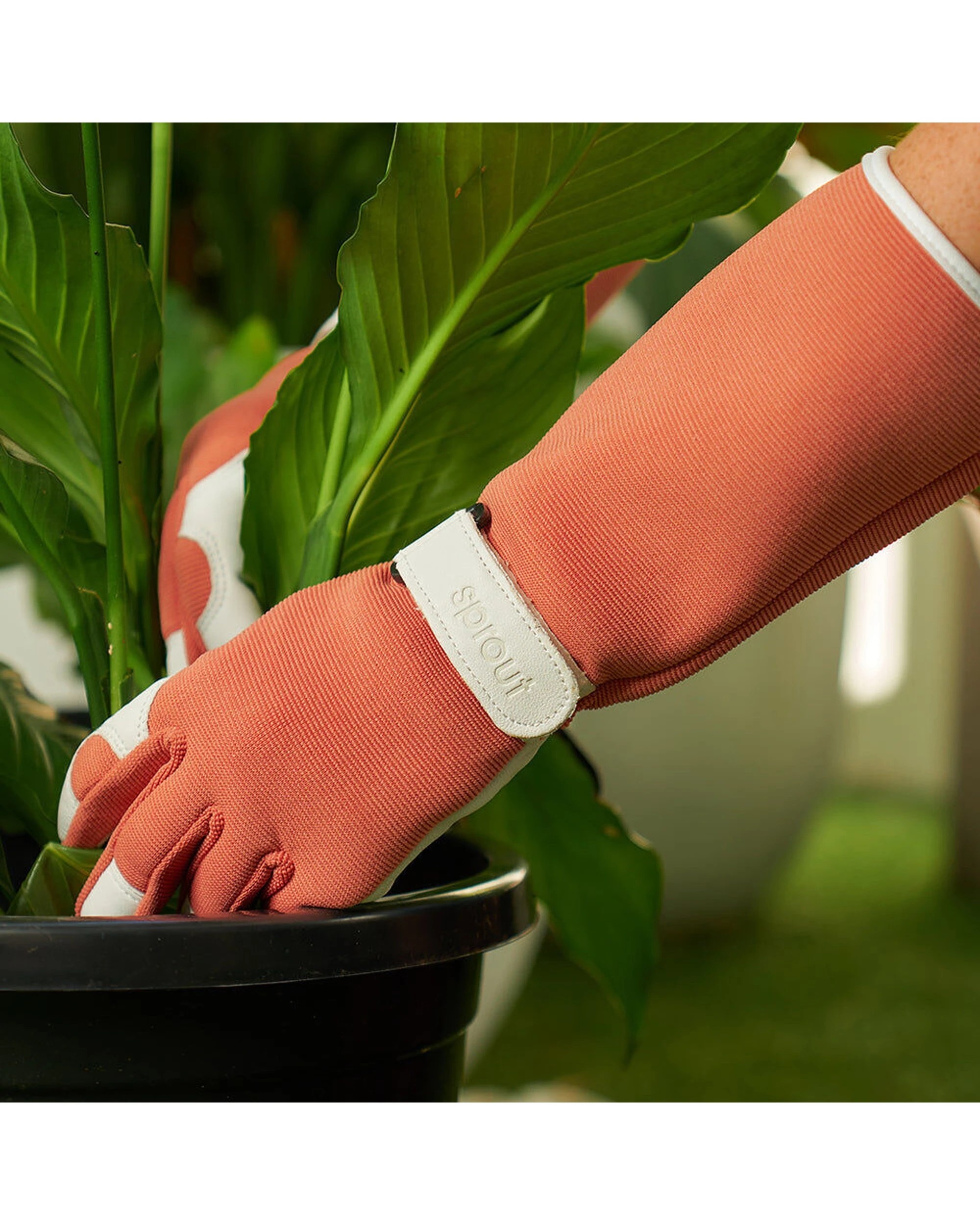 3 Annabel Trends 2pc Second Skin Long Sleeve Sprout Garden Gloves - Orange, 3 of 3