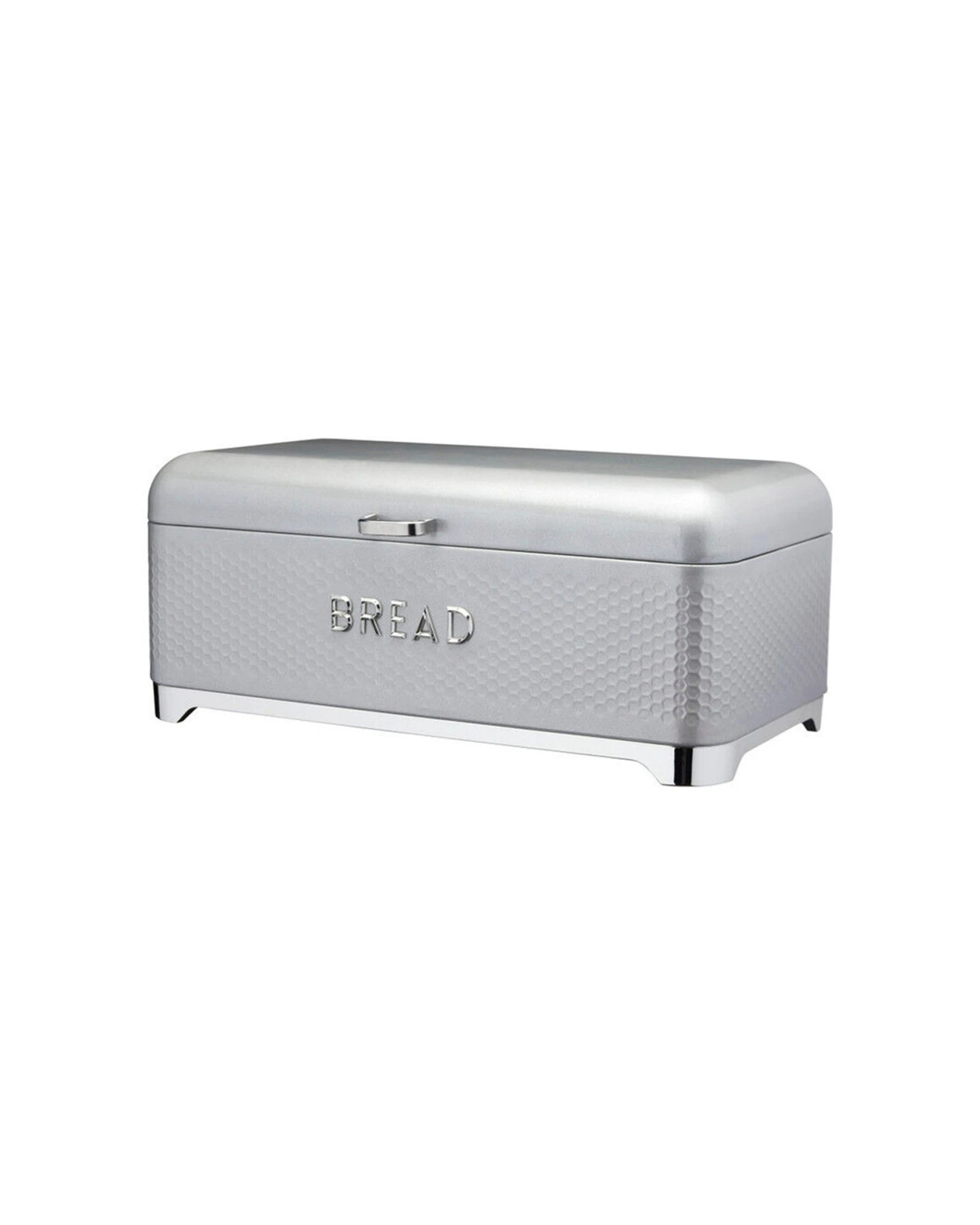 1 Kitchen Craft Lovello Carbon Steel Textured Bread Bin Storage Container 42x22cm Shadow - Grey, 1 of 7