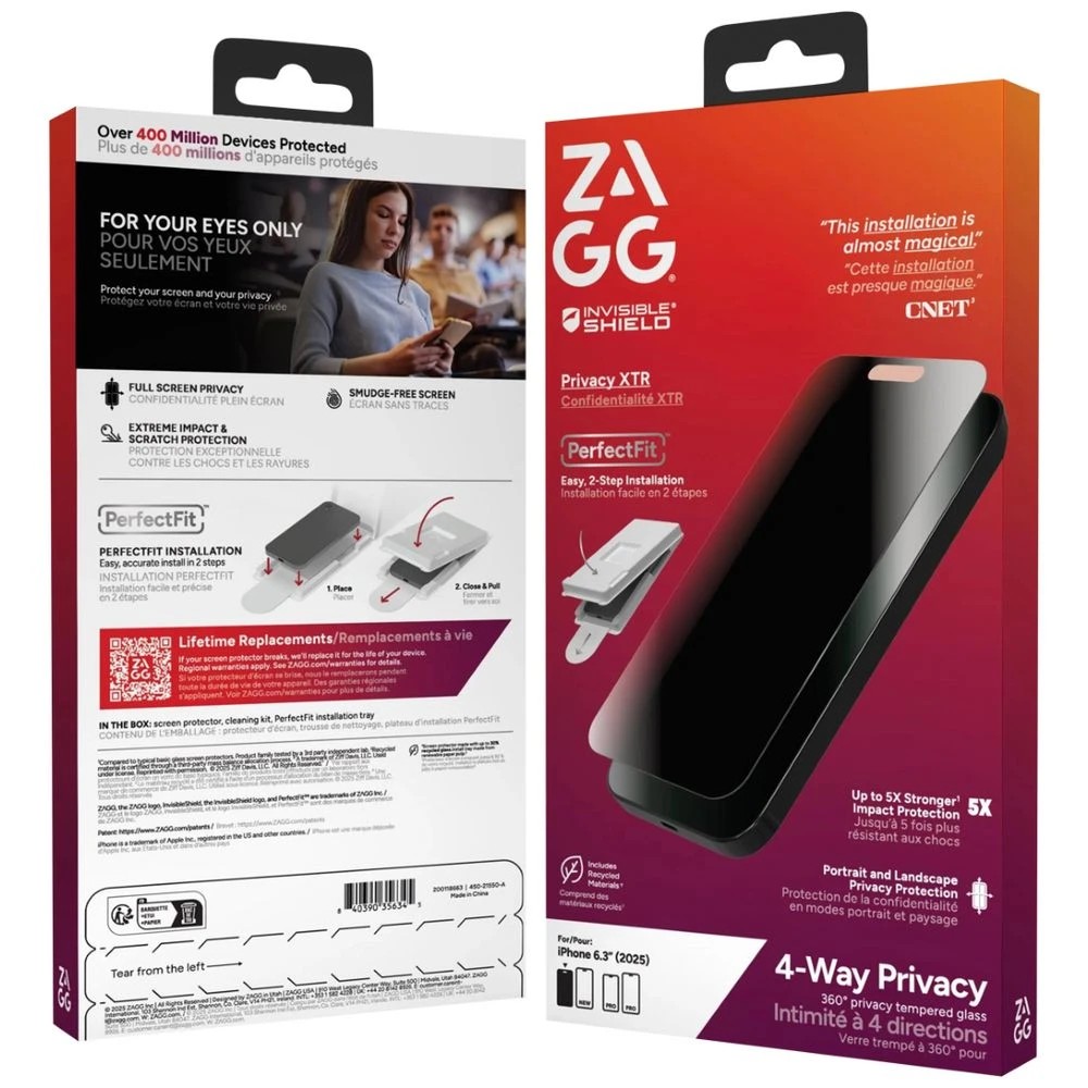 1 ZAGG InvisShield Elite Priv360 Screen Protector iPhone 17, 1 of 2