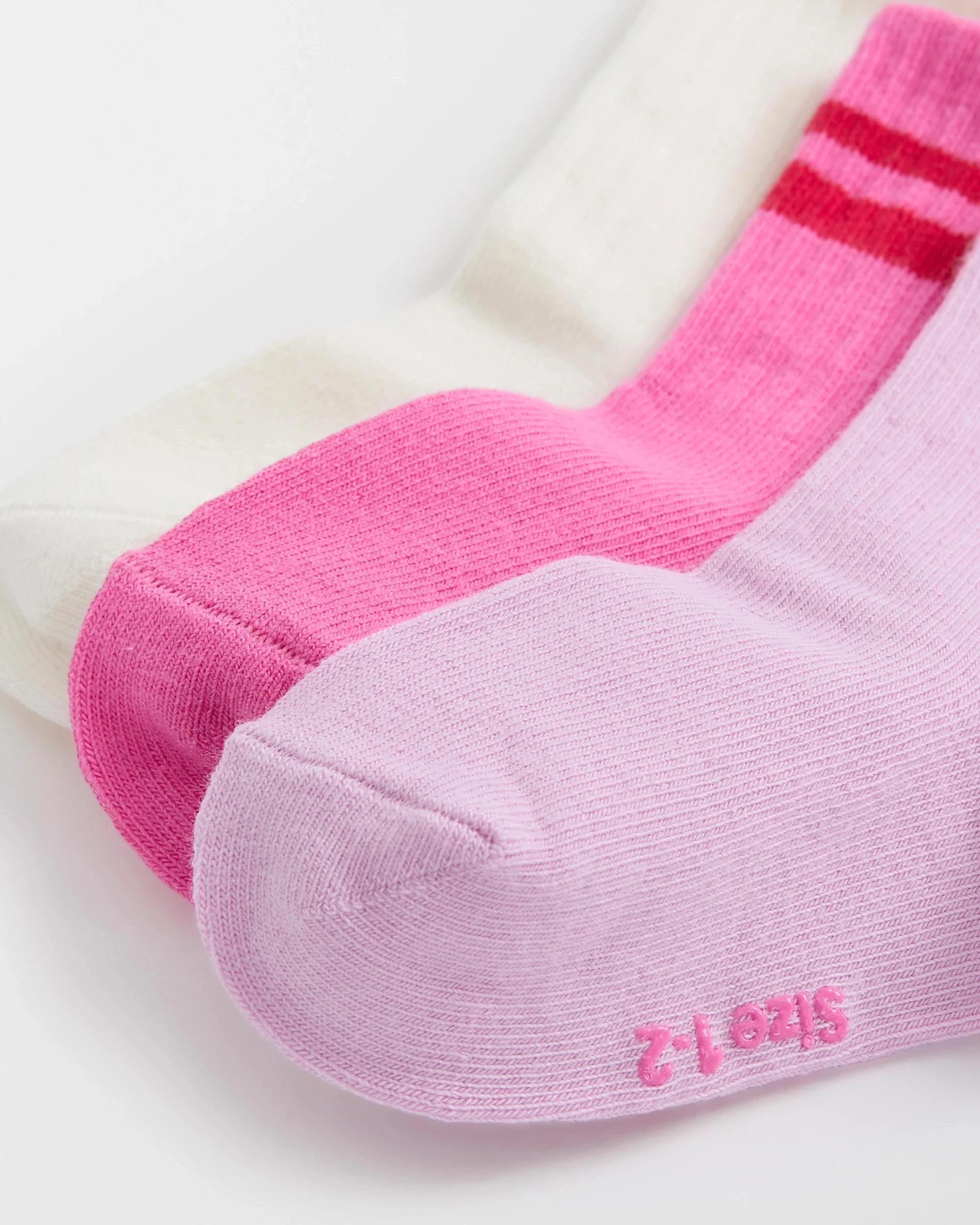 7 Bonds Baby 3 Pack Pattern Rib Crew Socks MULTI, 7 of 8